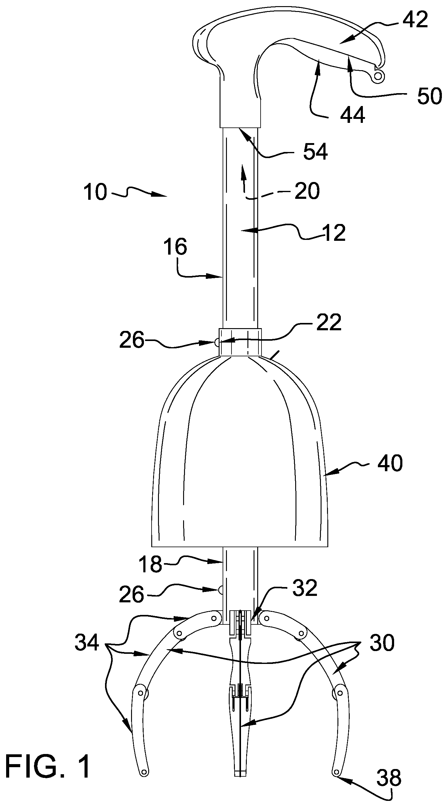 Patent US11814801 Figure 1 – Fecal matter retrieval and disposal device and method of use