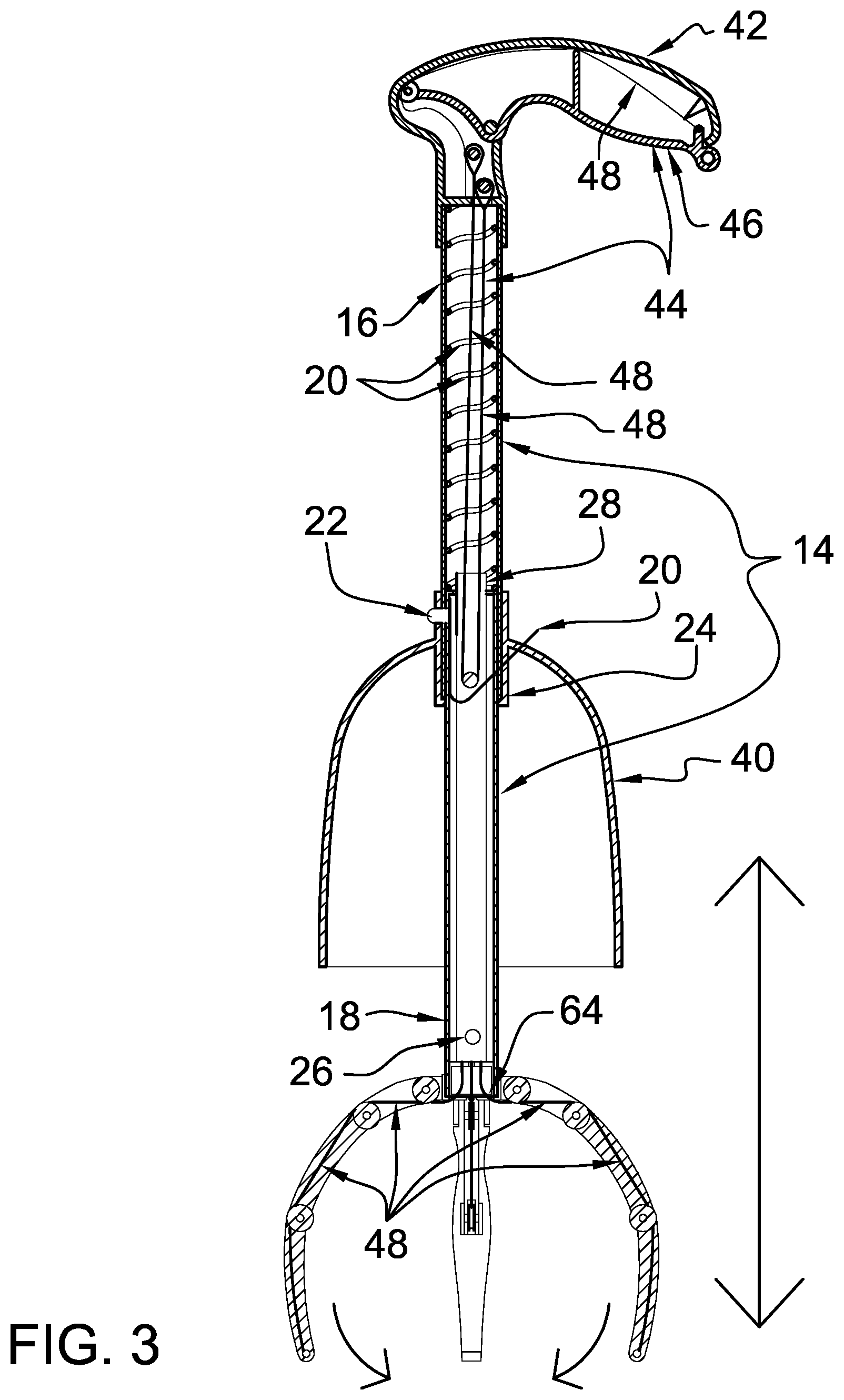 Patent US11814801 Figure 3 – Fecal matter retrieval and disposal device and method of use