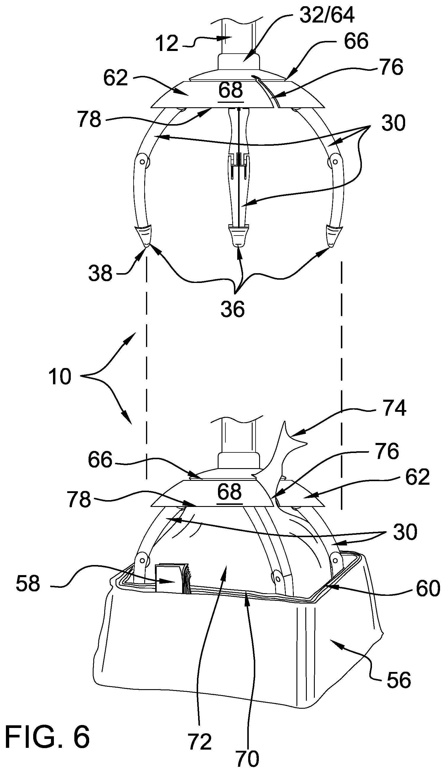 Patent US11814801 Figure 6 – Fecal matter retrieval and disposal device and method of use