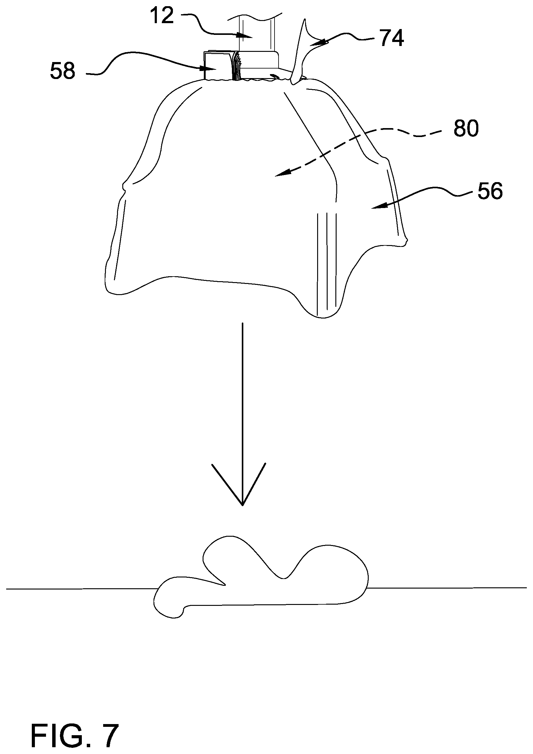 Patent US11814801 Figure 7 – Fecal matter retrieval and disposal device and method of use