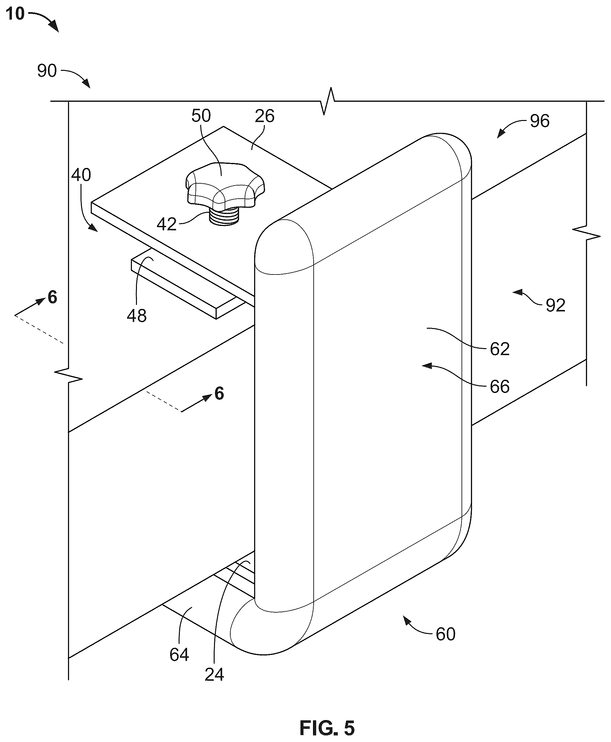 Patent US11814805 Figure 6 – Boat dock bumper and method of using the same