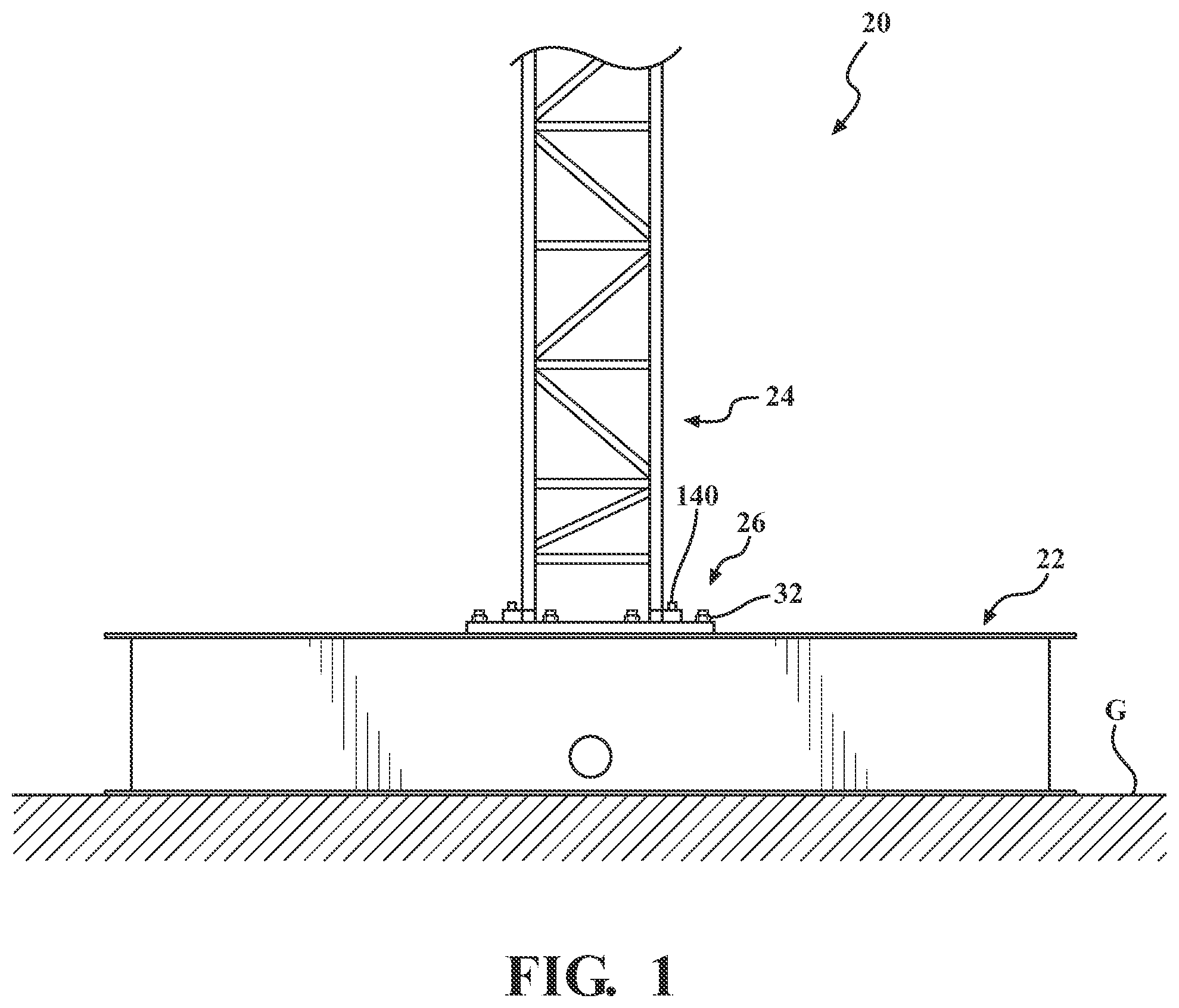 Patent US11814807 Figure 1 – Ballast tray assembly for a tower structure