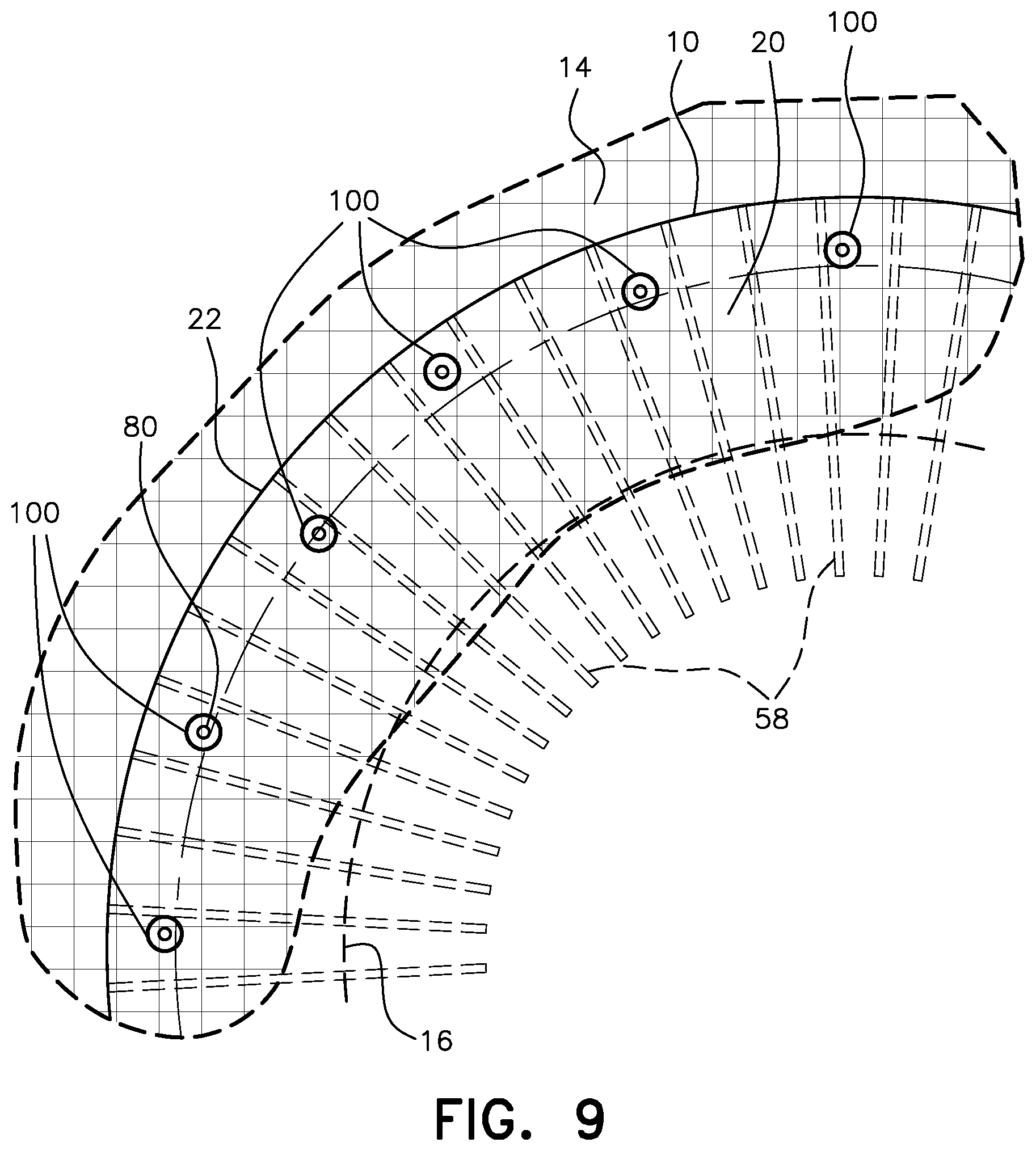 Patent US11814808 Figure 12 – Retrofit reinforcing structure addition and method for wind turbine concrete gravity spread foundations and the like
