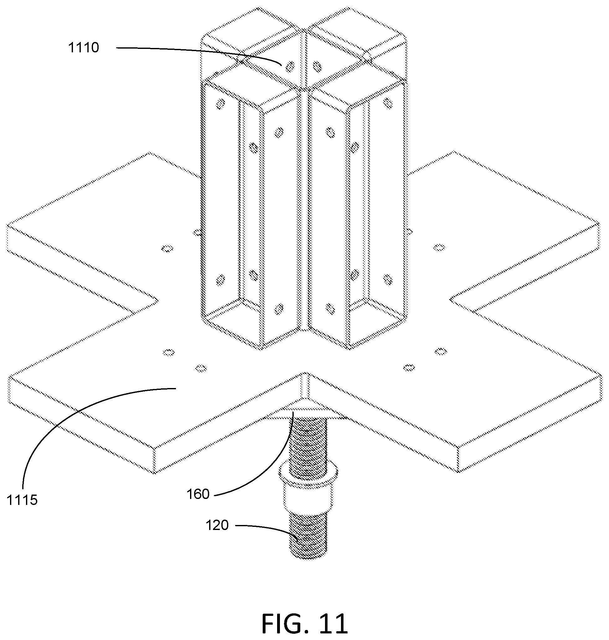 Patent US11814809 Figure 11 – Laterally and vertically adjustable foundation structure