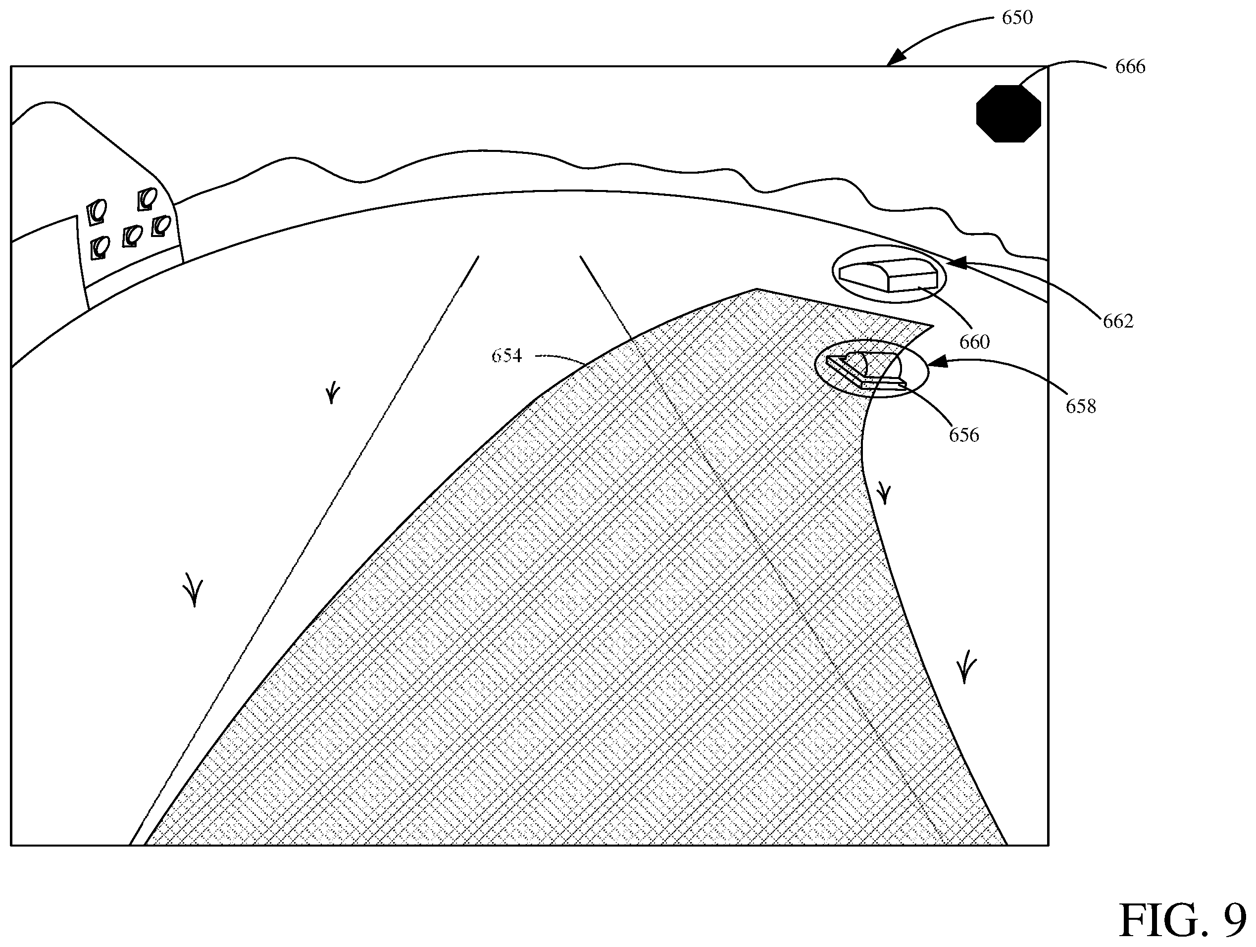Patent US11814816 Figure 10 – Mobile work machine with object detection and machine path visualization