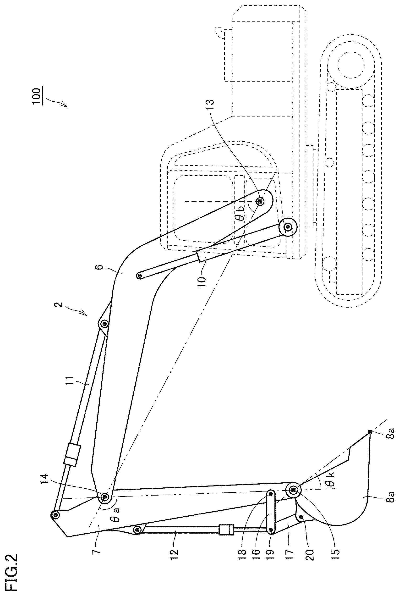 Patent US11814817 Figure 2 – System including work machine, computer implemented method, method for producing trained position estimation model, and training data