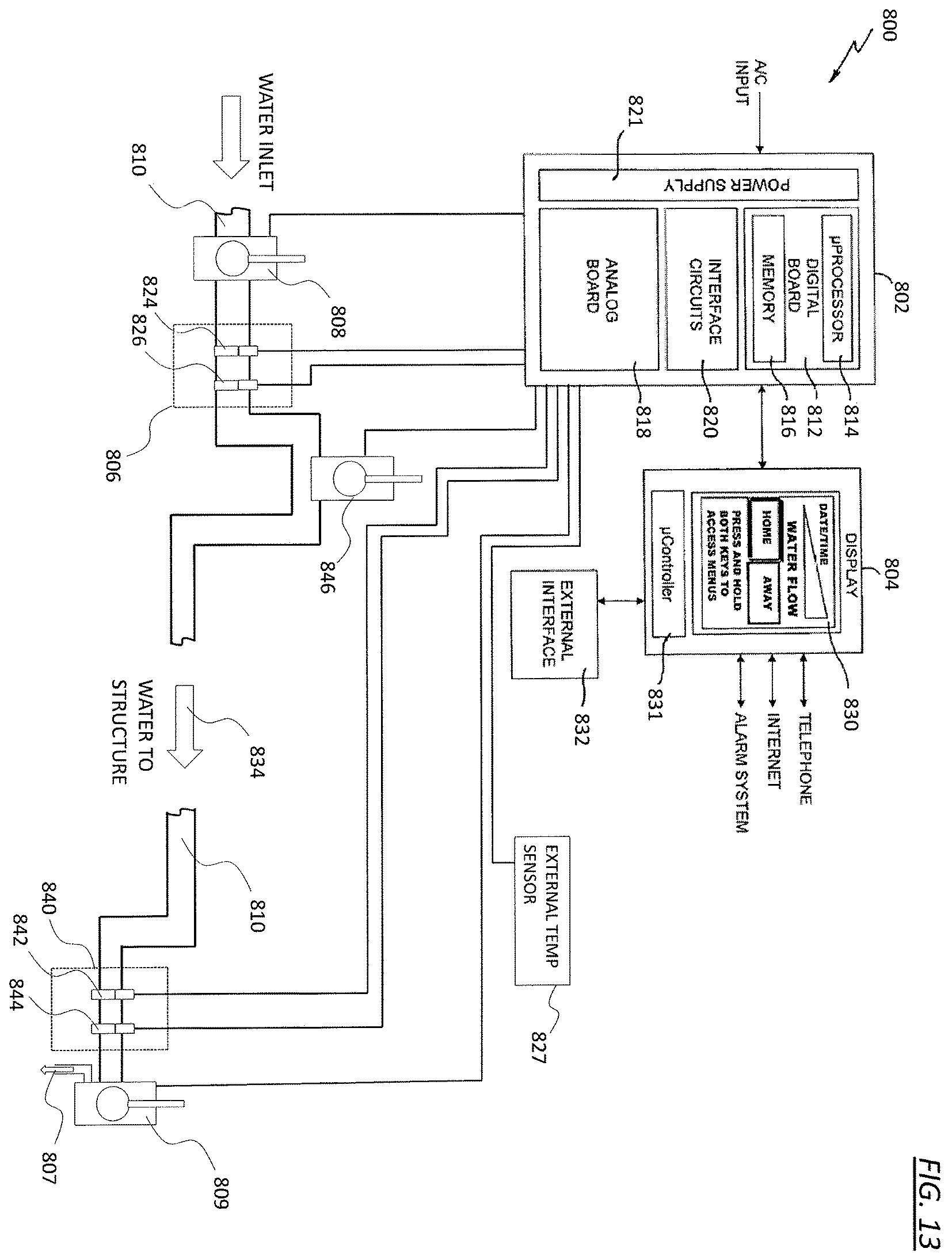 Patent US11814821 Figure 14 – Non-invasive thermal dispersion flow meter with fluid leak detection and geo-fencing control