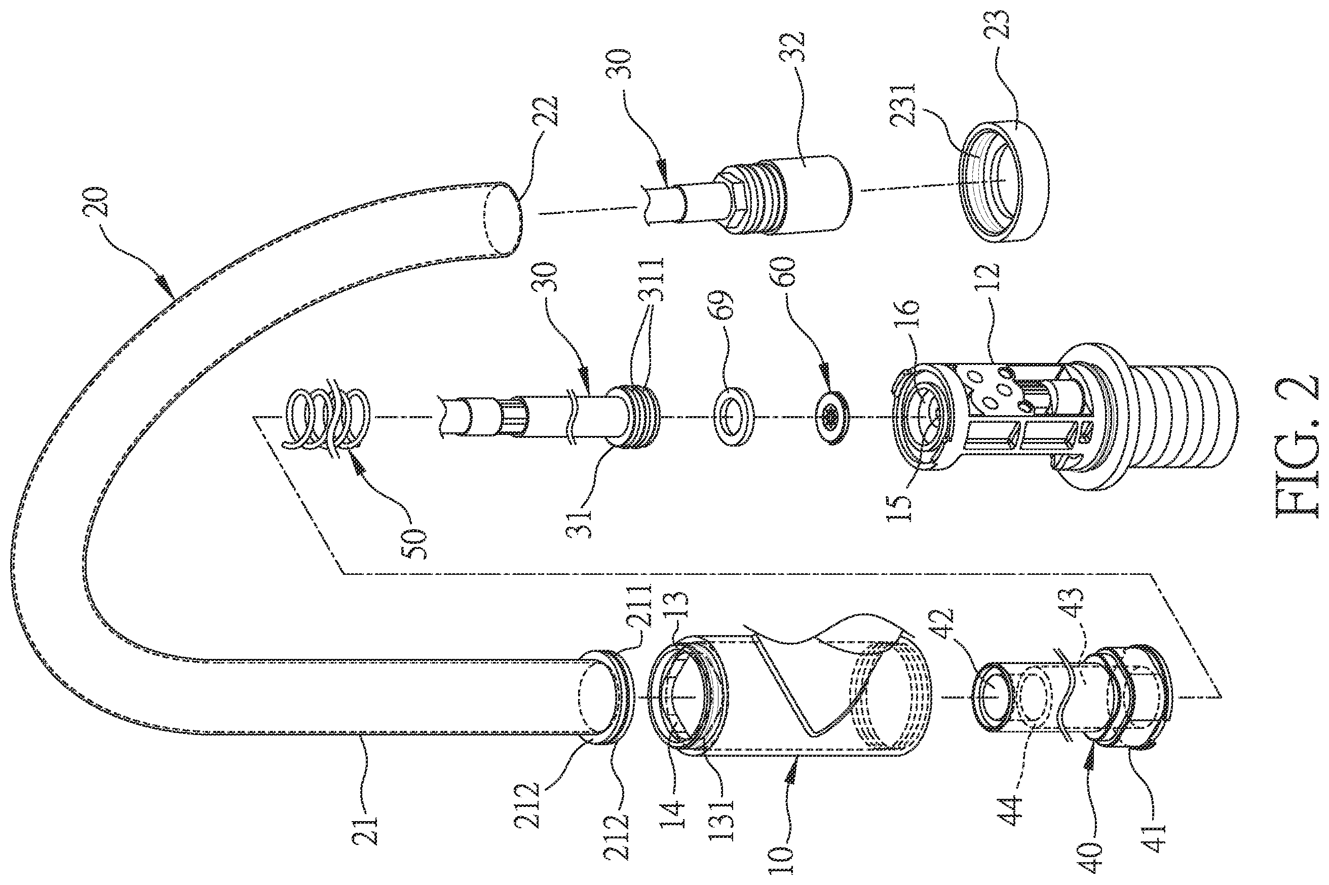 Patent US11814825 Figure 2 – Telescopic structure of faucet having movable tube