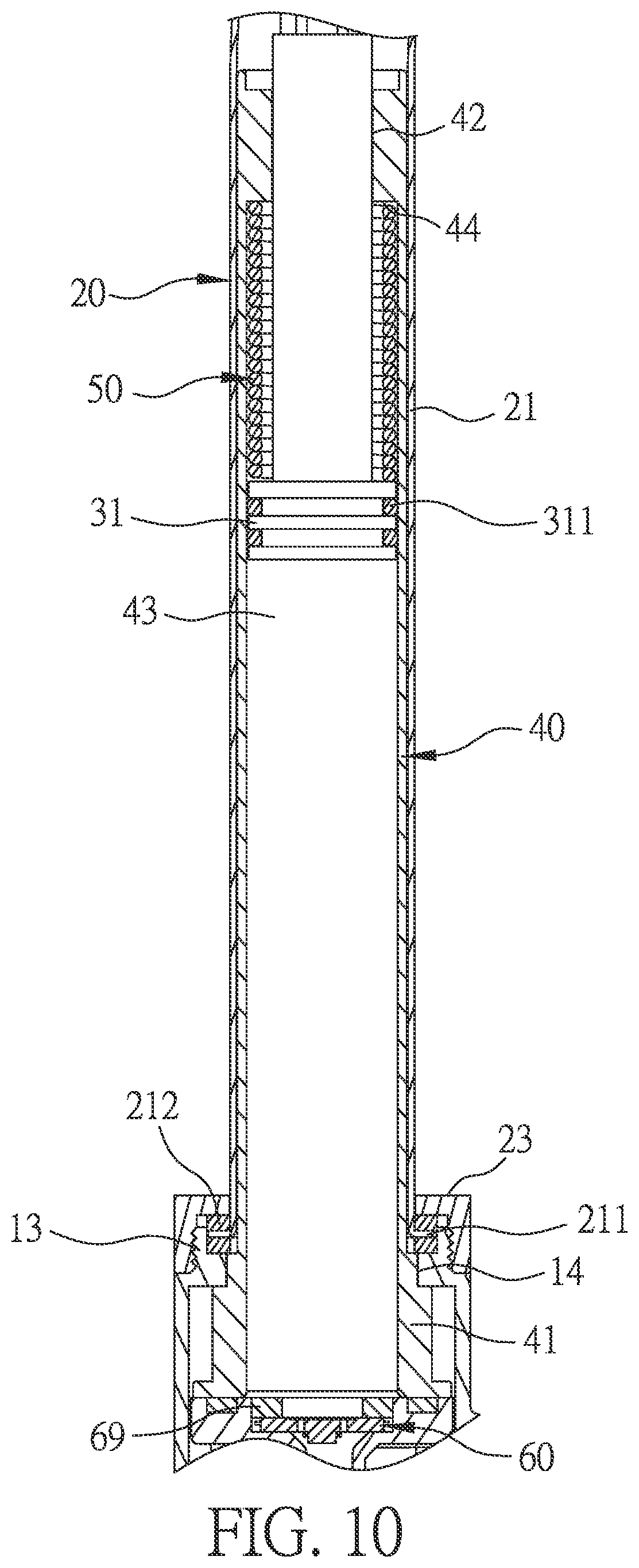Patent US11814825 Figure 10 – Telescopic structure of faucet having movable tube
