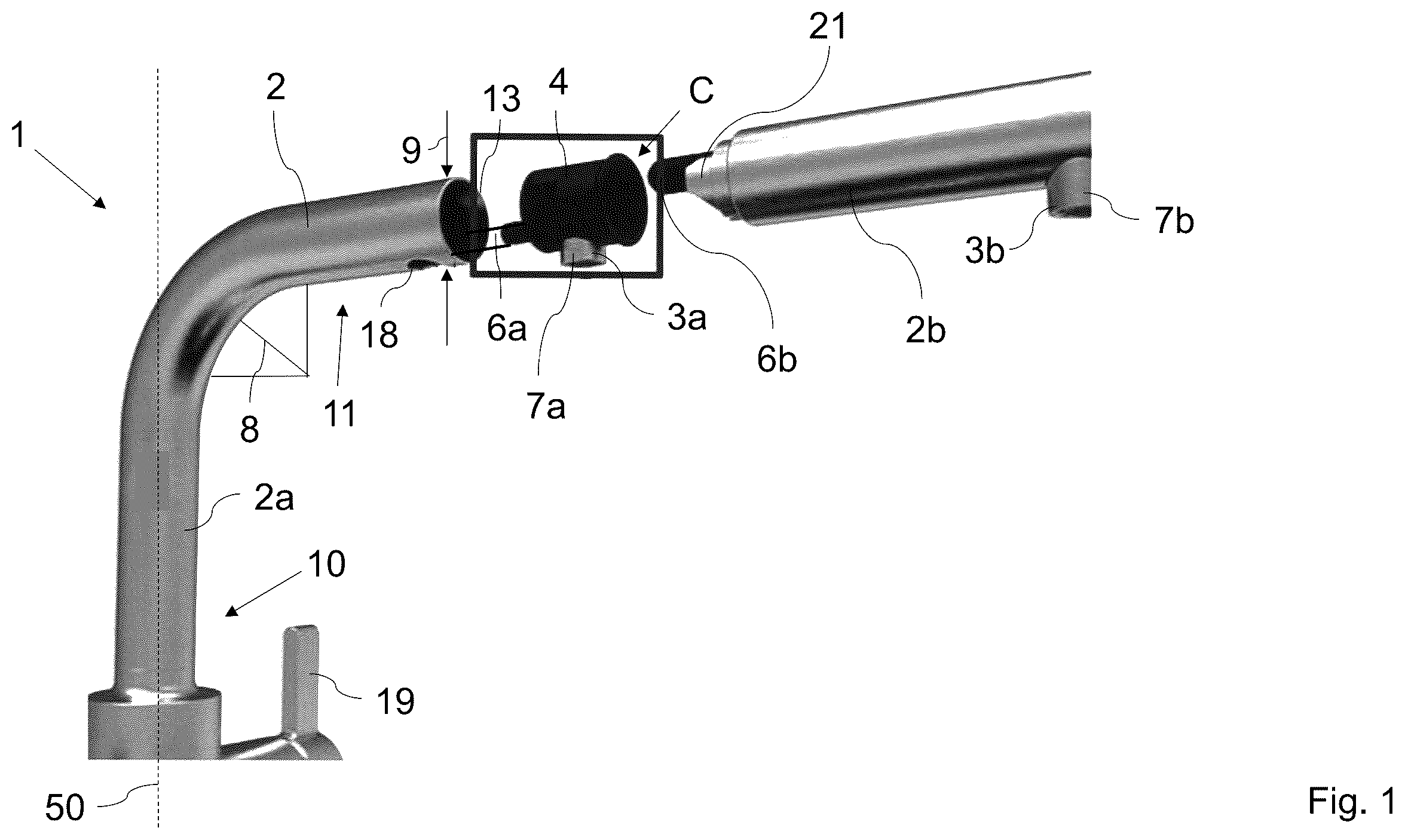 Patent US11814826 Figure 1 – Fitting for dispensing liquids and liquid dispensing system
