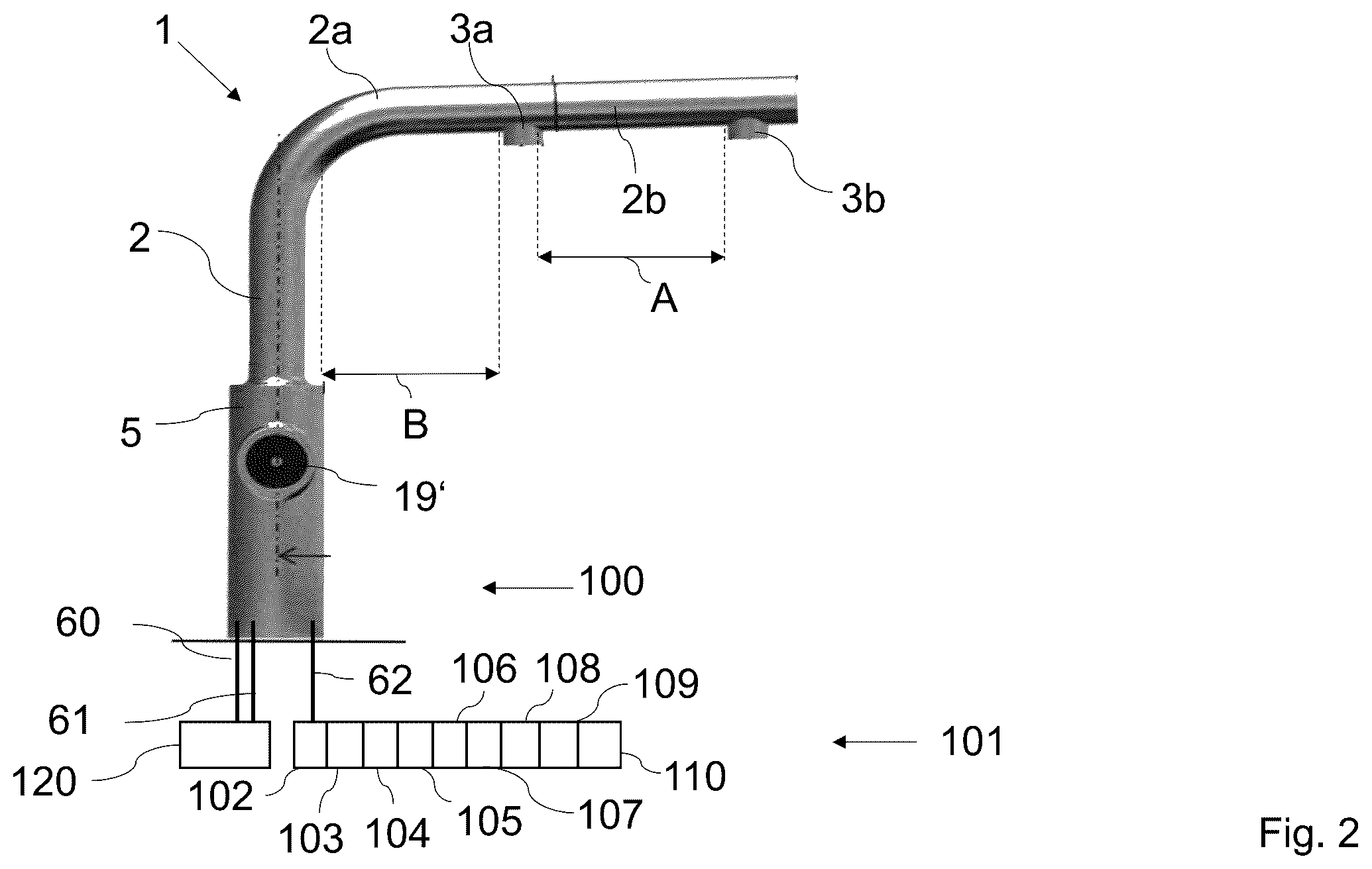 Patent US11814826 Figure 2 – Fitting for dispensing liquids and liquid dispensing system