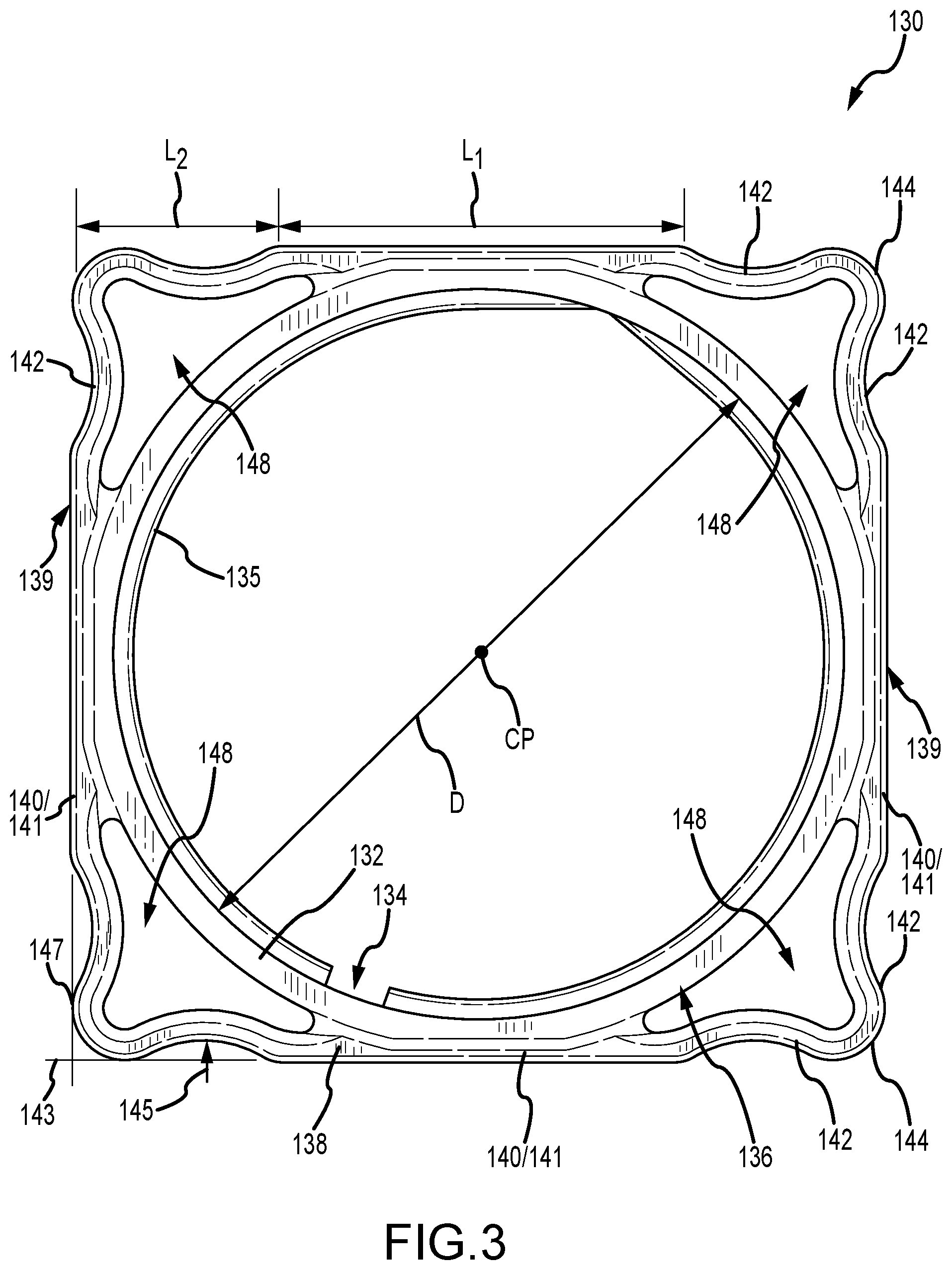 Patent US11814832 Figure 3 – Overflow covers and overflow systems for bathtubs