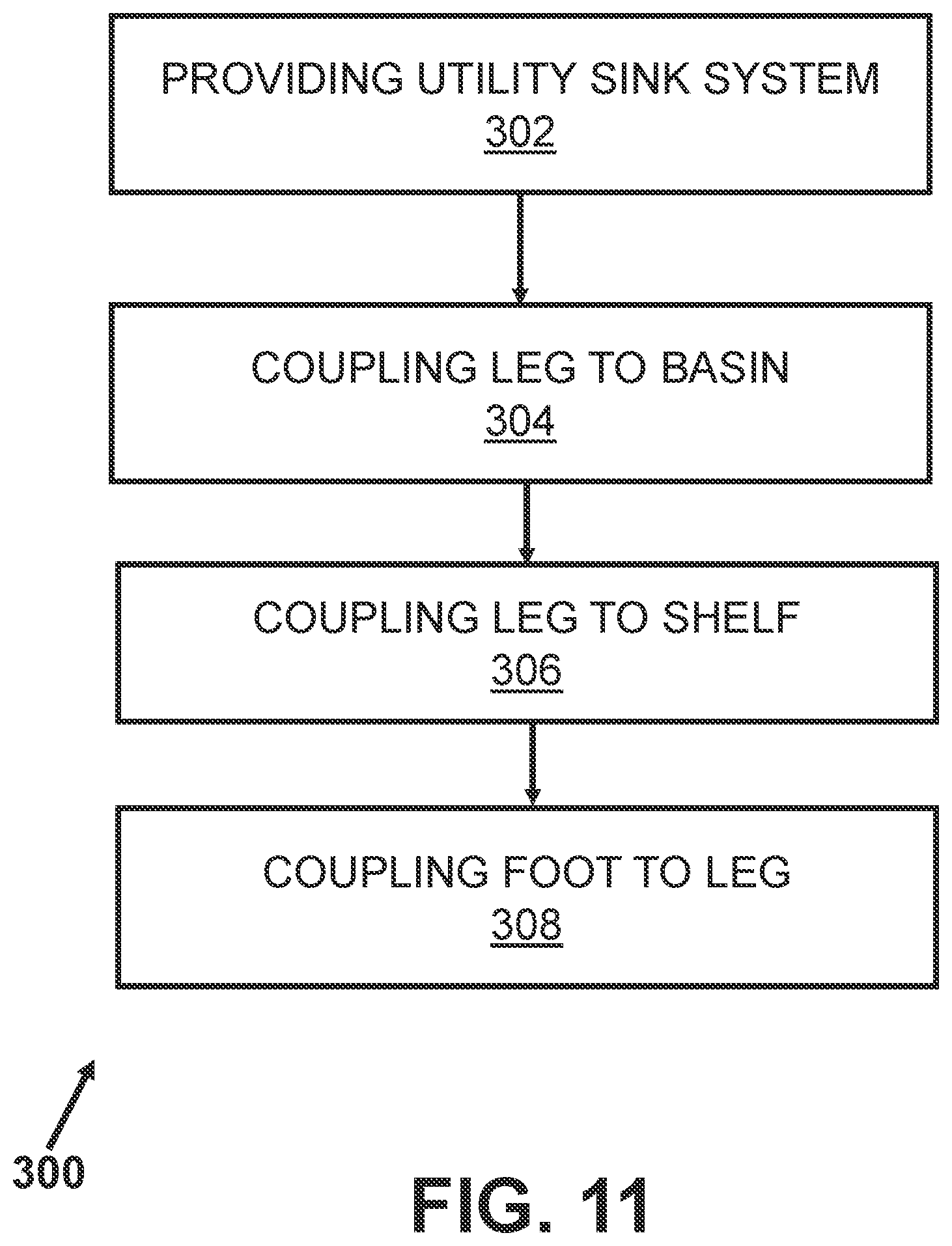 Patent US11814833 Figure 8 – Utility sink system and method of assembly