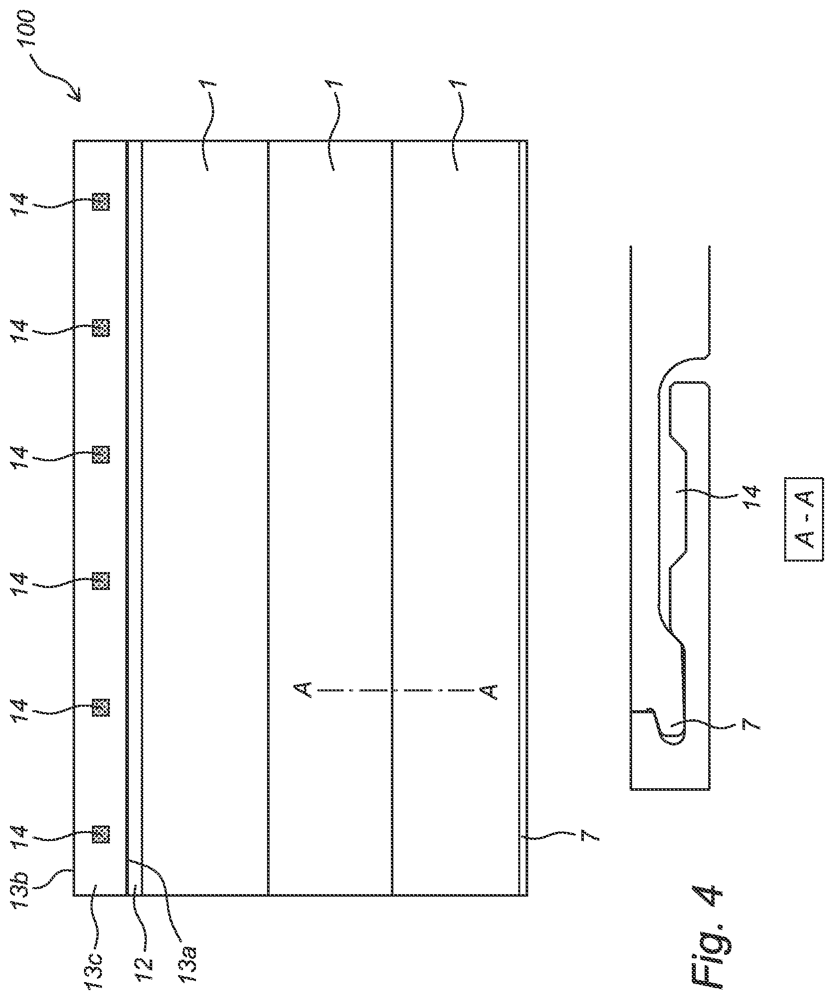 Patent US11814838 Figure 4 – Wall panel for forming a wall covering with multiple panels