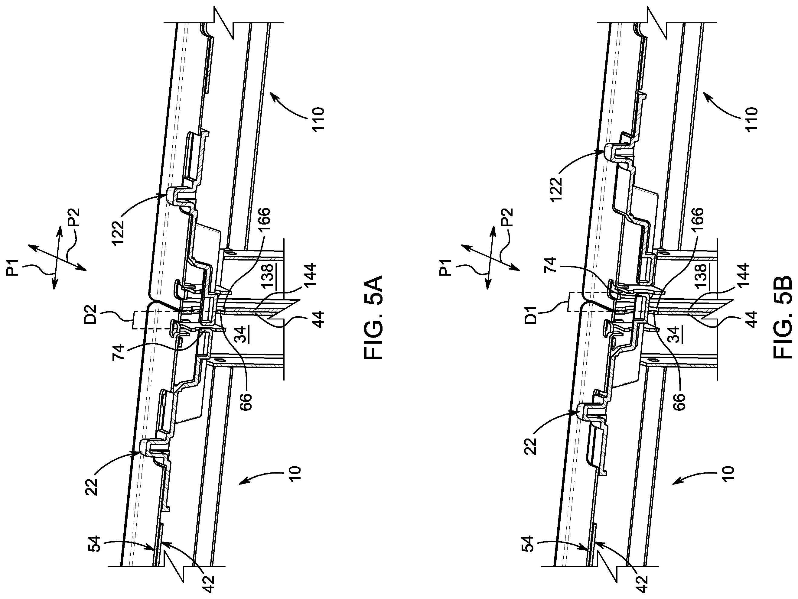 Patent US11814839 Figure 4 – Mobile wall including an alignment mechanism