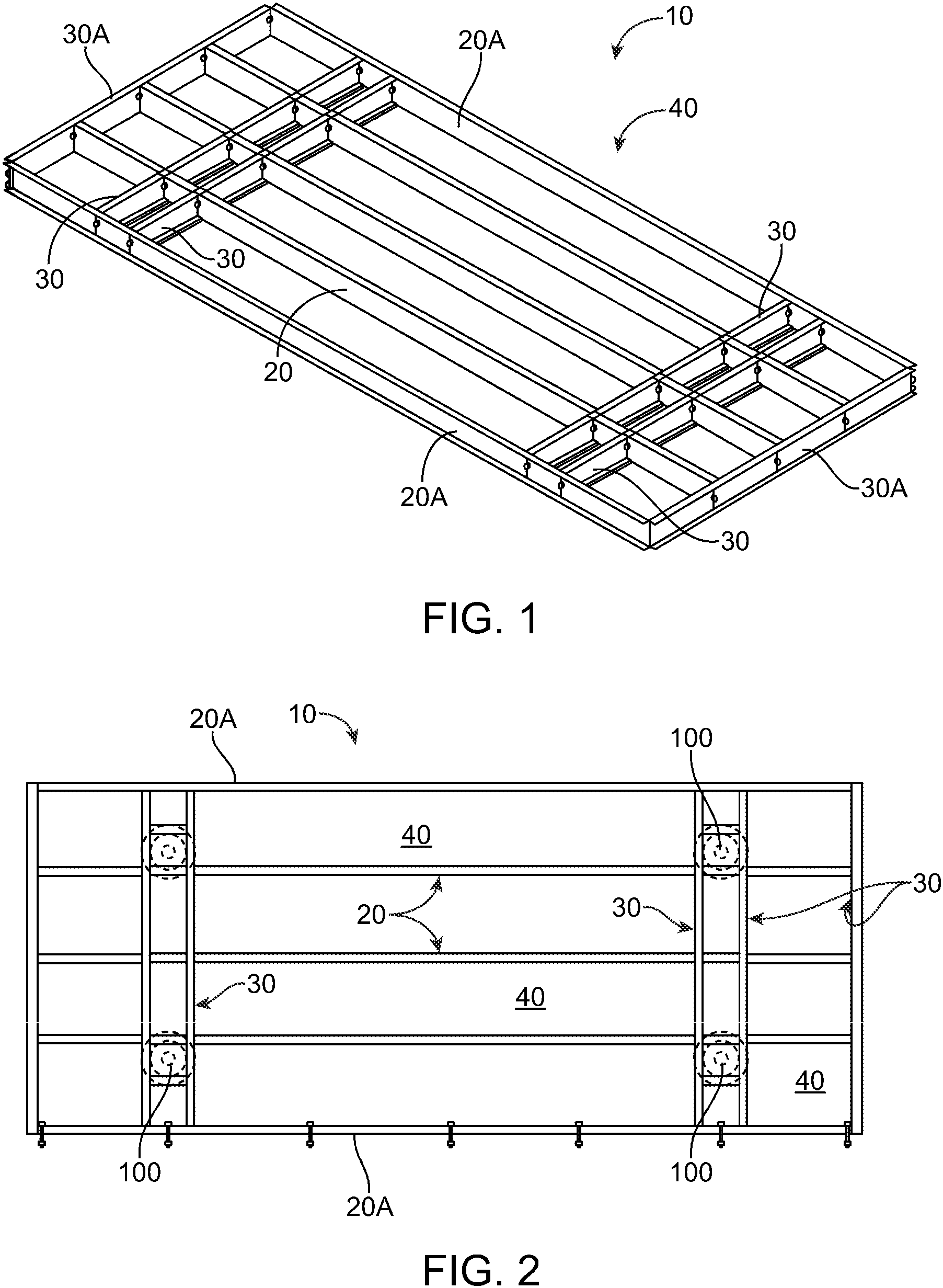 Patent US11814841 Figure 1 – Foam filled structural plank building foundation with laminated reinforcement