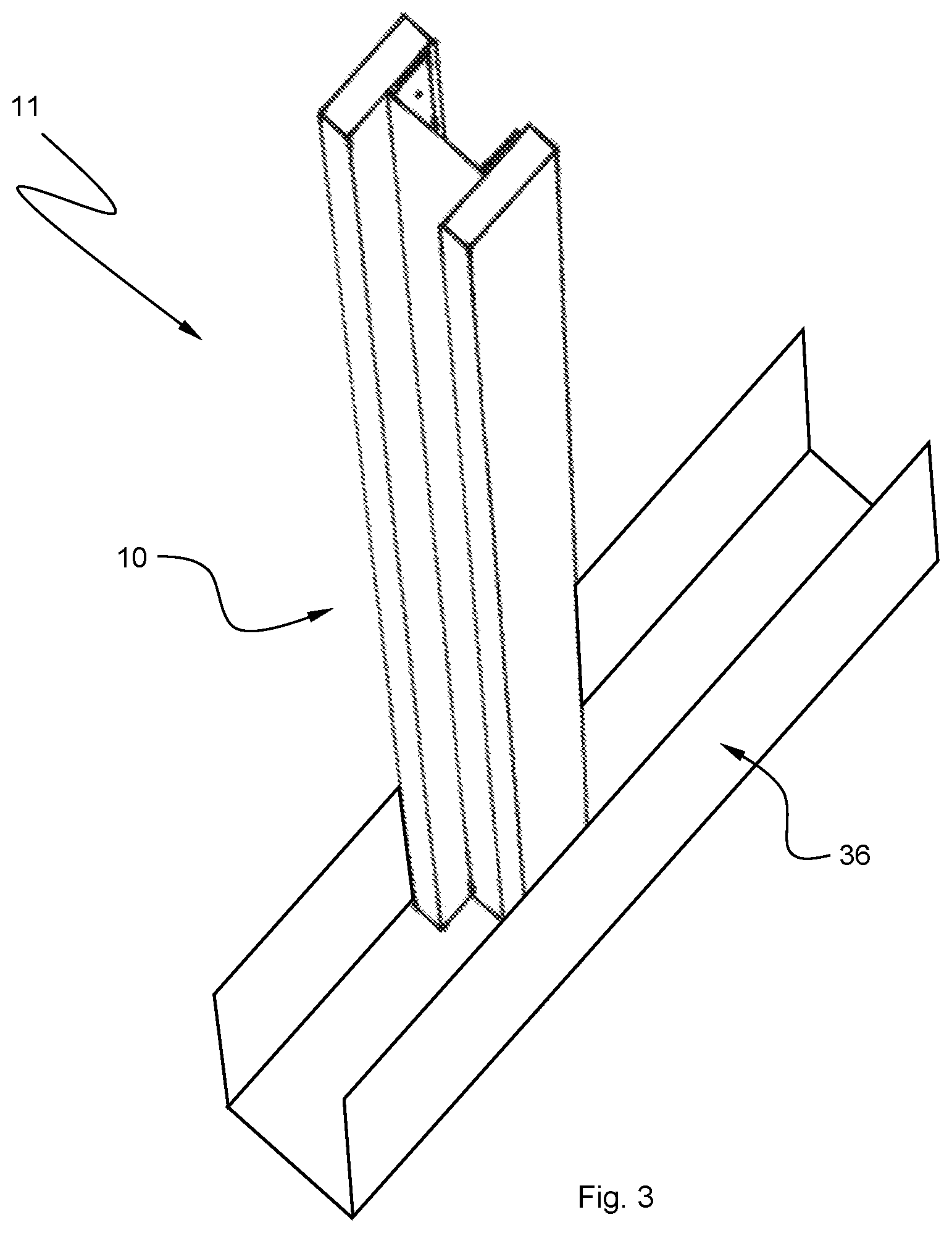 Patent US11814844 Figure 2 – Building stud, wall structure comprising such a building stud and a method for forming a wall structure