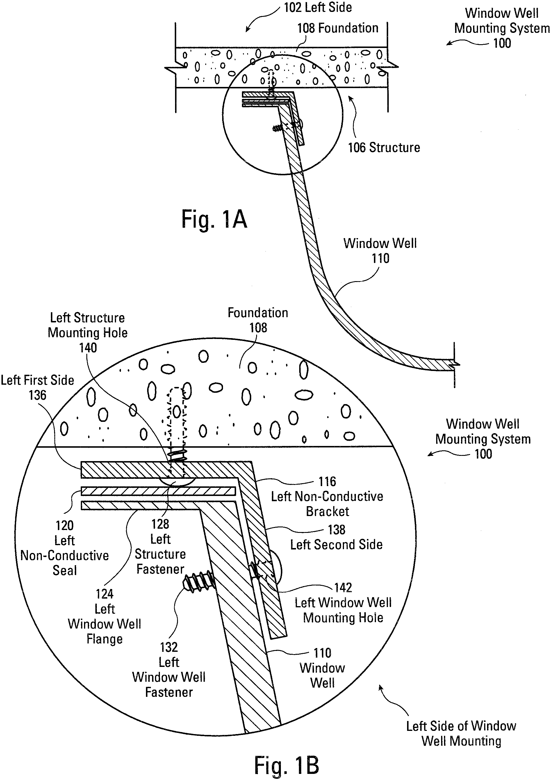 Patent US11814853 Figure 1 – Window well mounting system