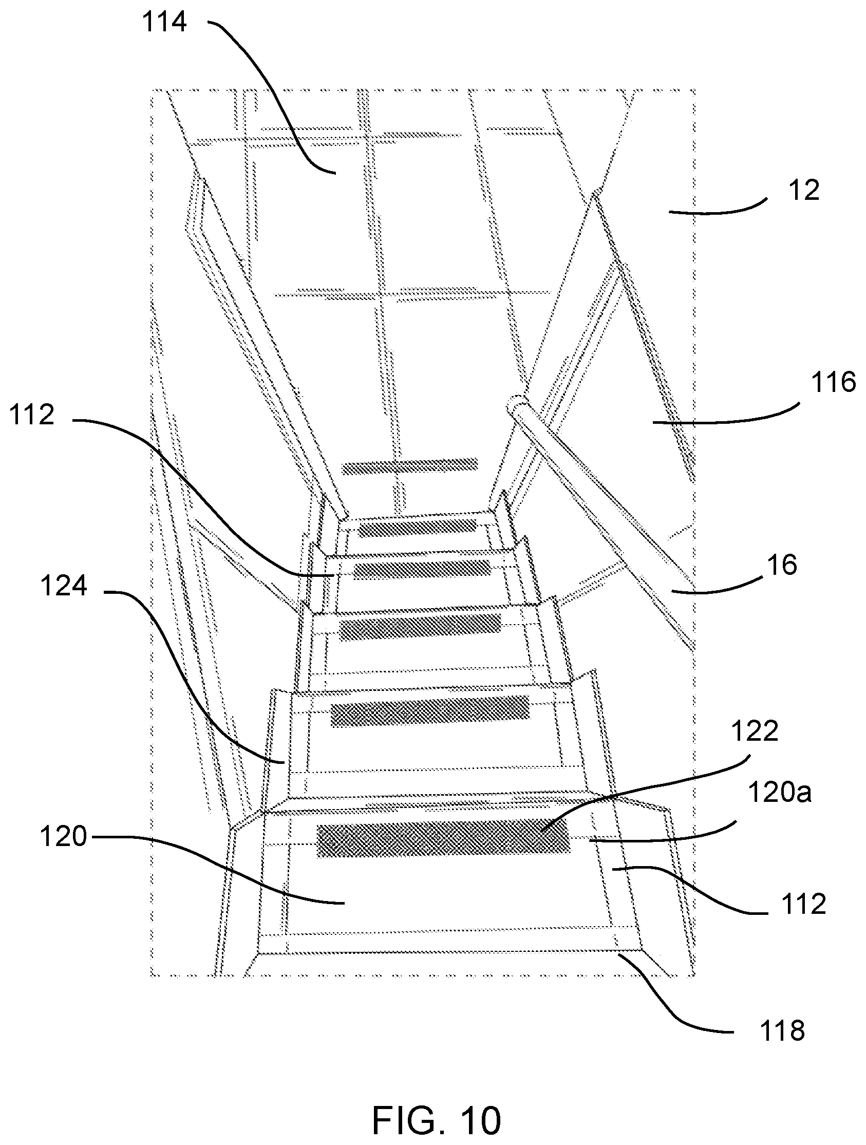 Patent US11814854 Figure 10 – System and method for a temporary protective barrier for floors and stairs during construction and demolition