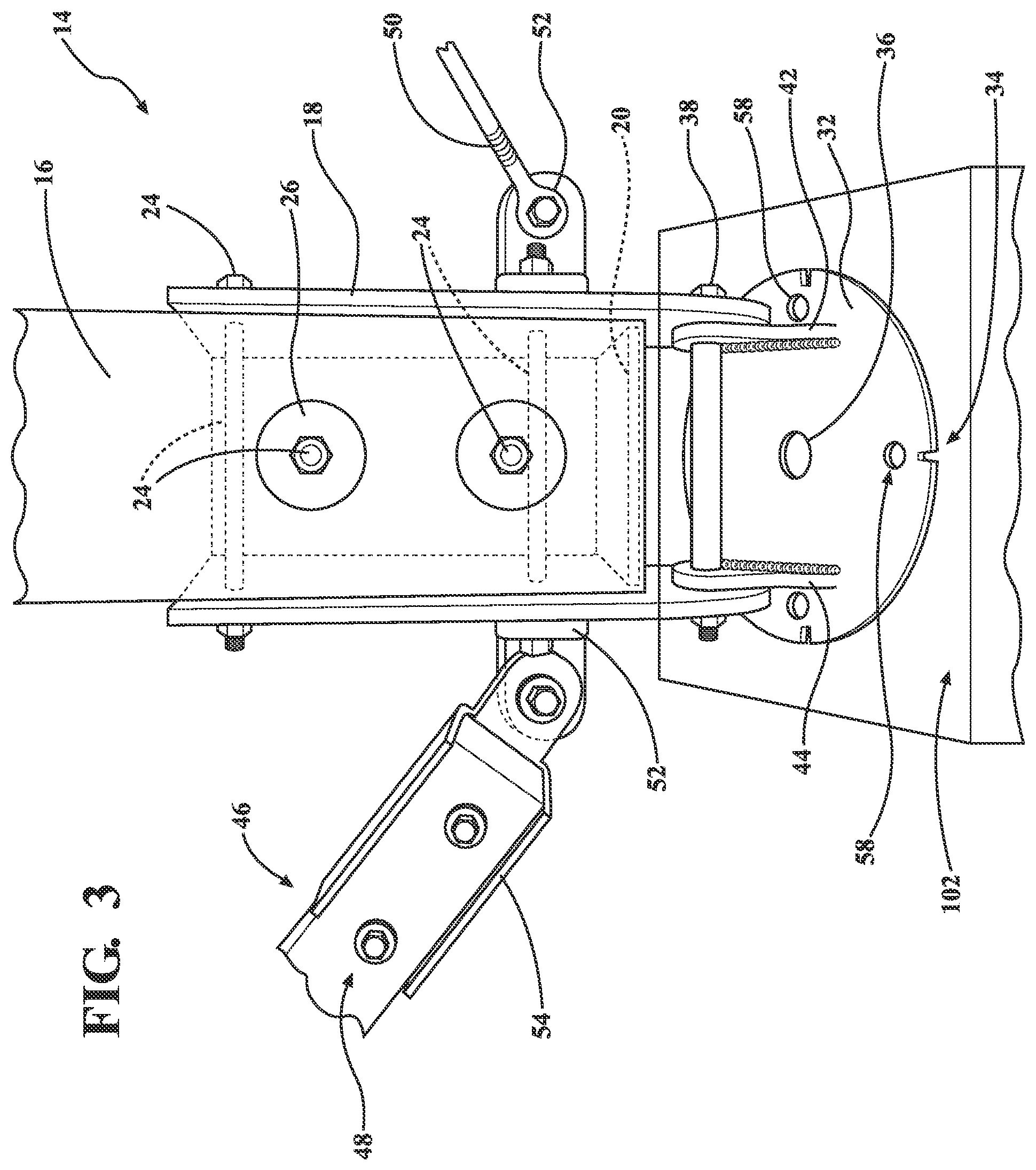 Patent US11814855 Figure 3 – Column bracket assembly and related methods and structures