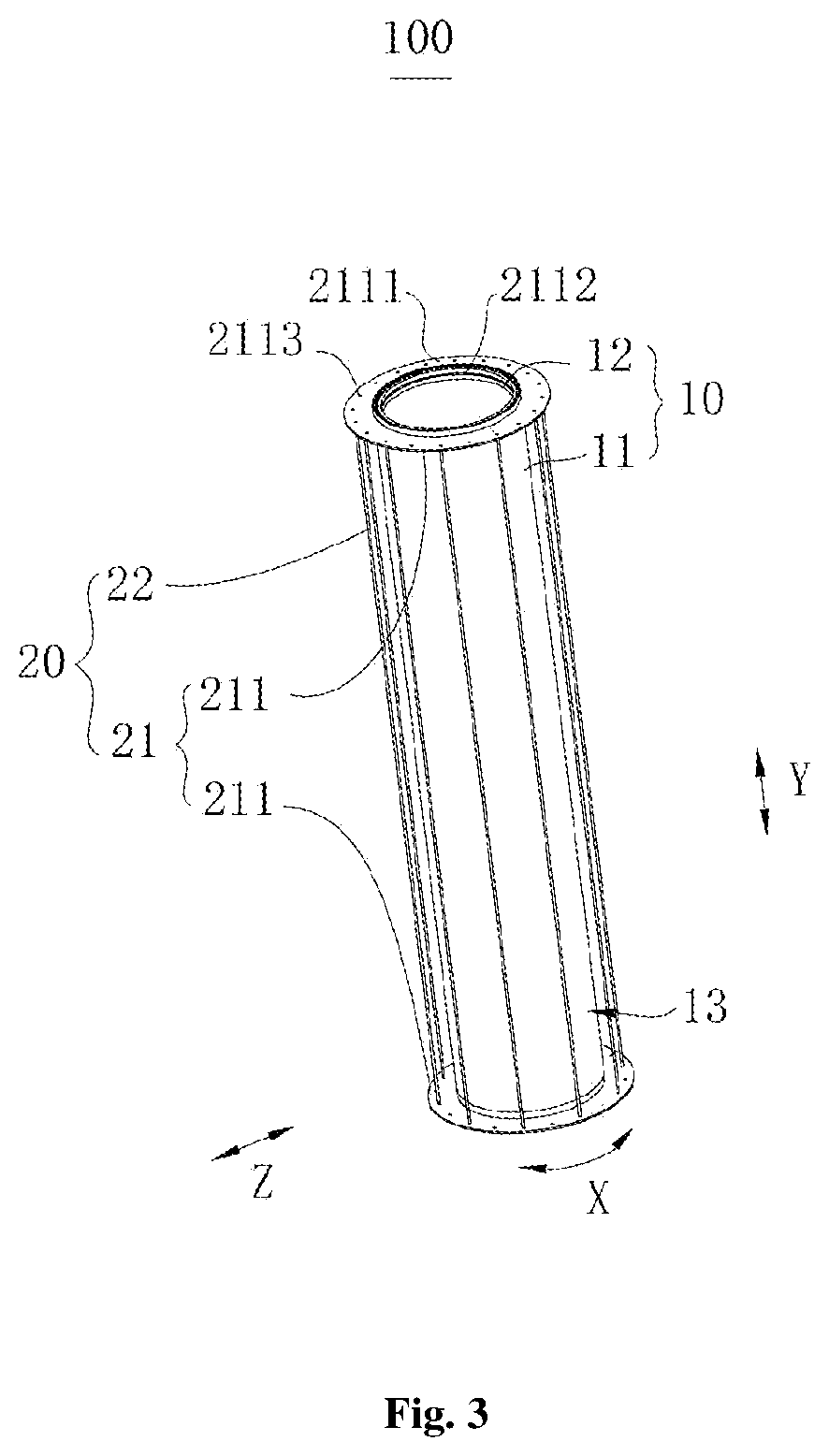 Patent US11814856 Figure 3 – Tower tube section, tower frame and wind power generator set
