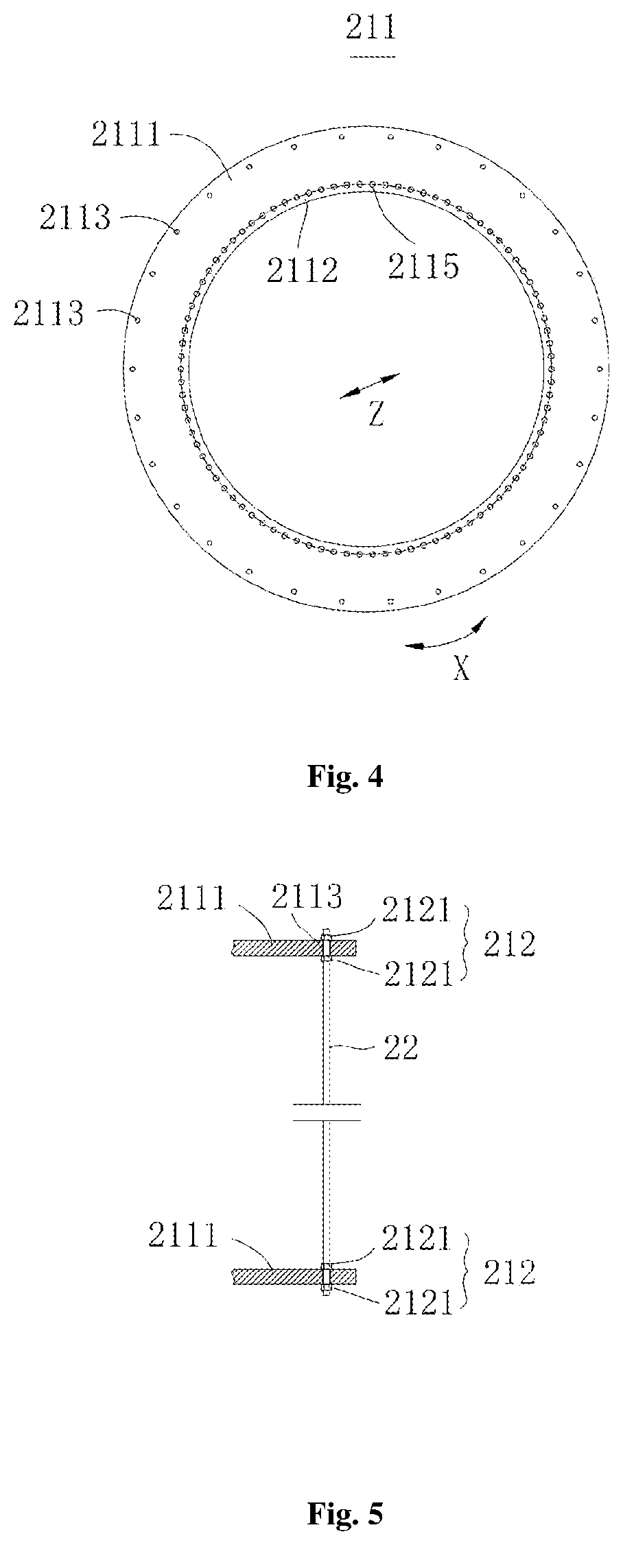 Patent US11814856 Figure 4 – Tower tube section, tower frame and wind power generator set