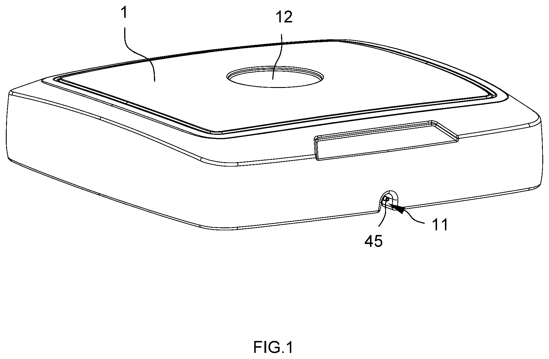 Patent US11814858 Figure 1 – Movable umbrella base