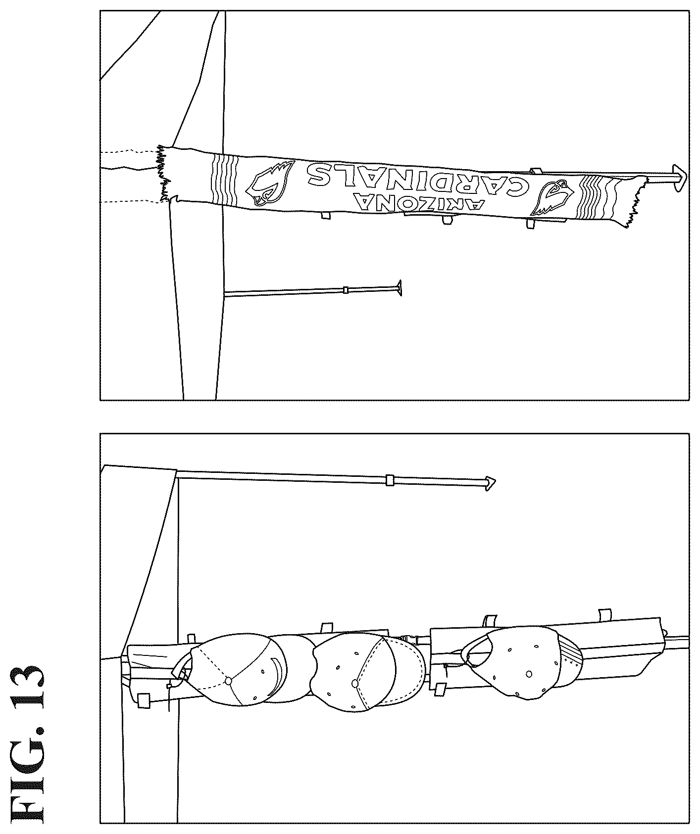 Patent US11814859 Figure 8 – Canopy leg weighting and merchandising apparatus