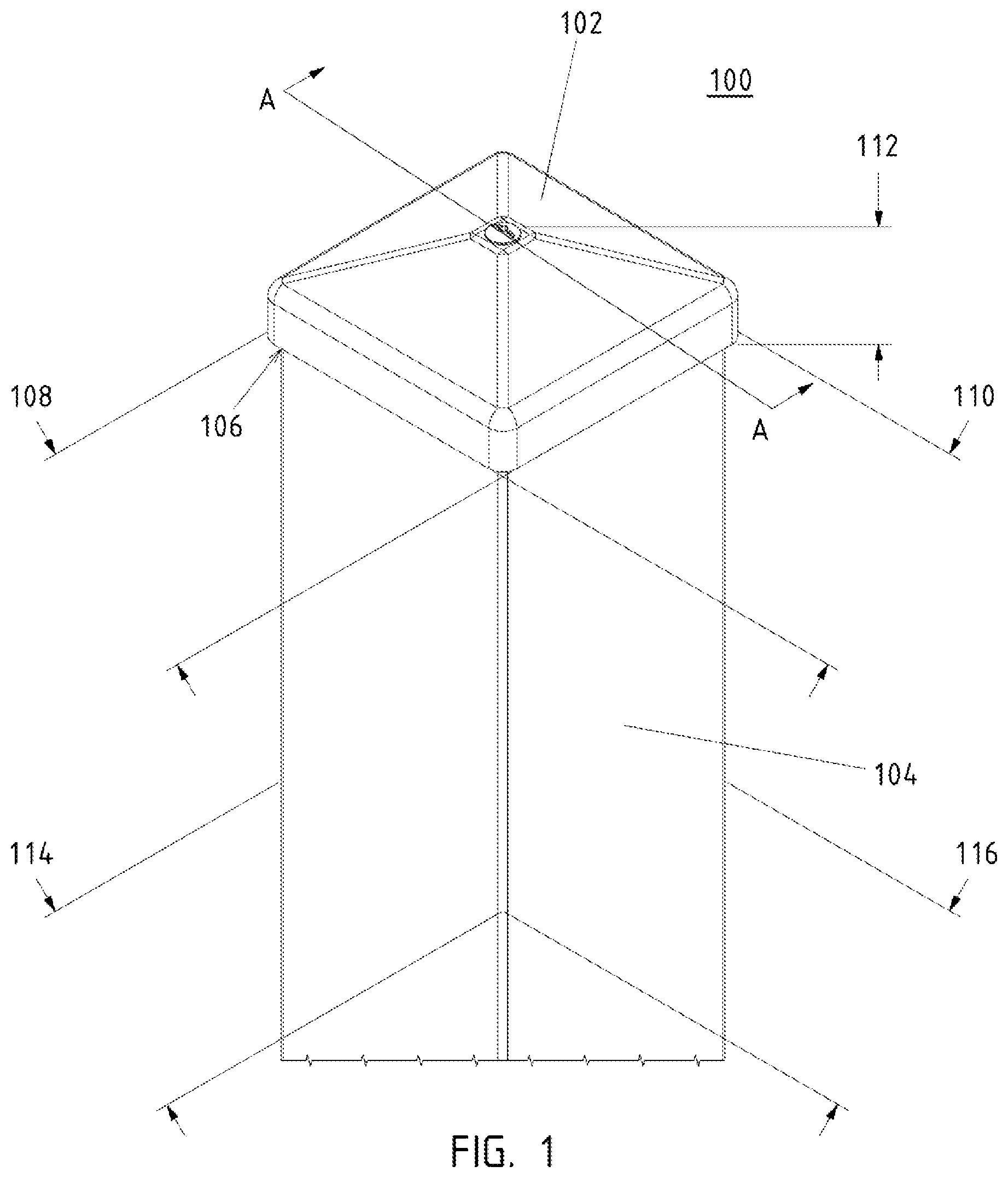 Patent US11814861 Figure 1 – Fence cap system