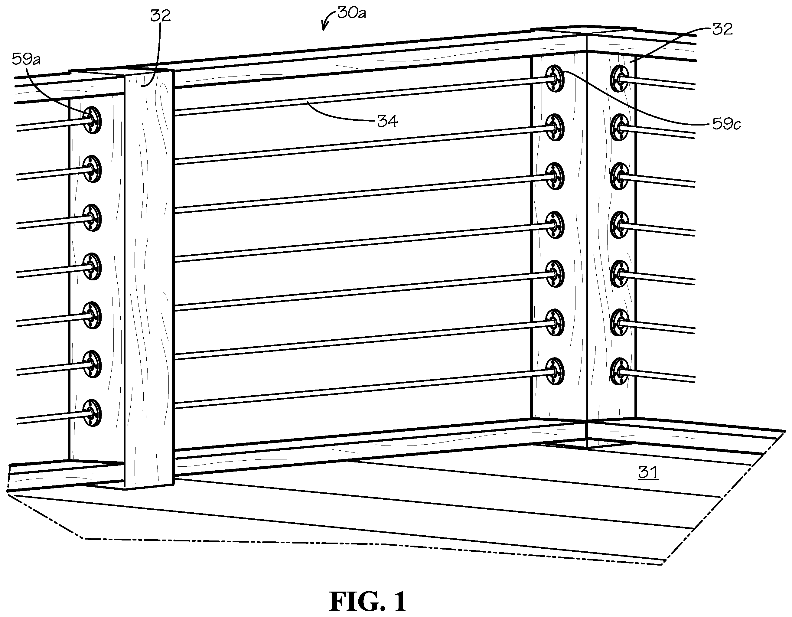 Patent US11814862 Figure 1 – Cable railing systems