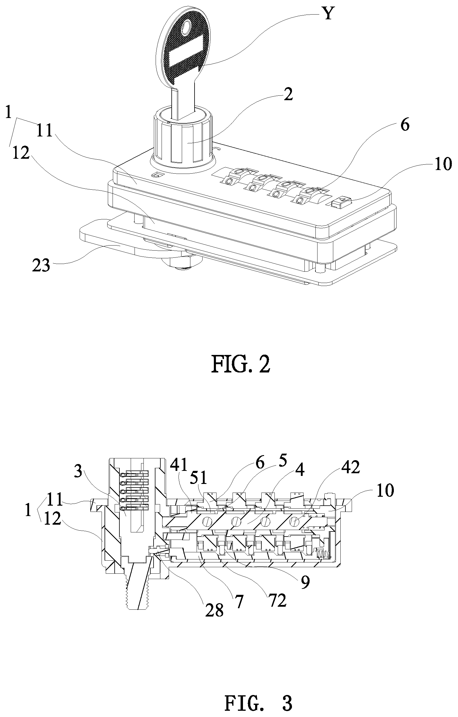 Patent US11814872 Figure 2 – Automatic messy code character wheel coded lock