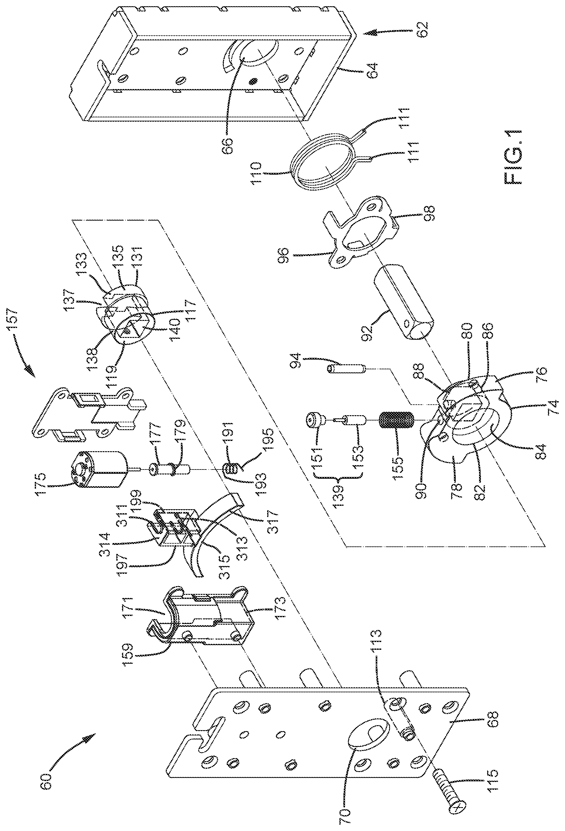 Patent US11814876 — Lock device with a clutch — Figure 1