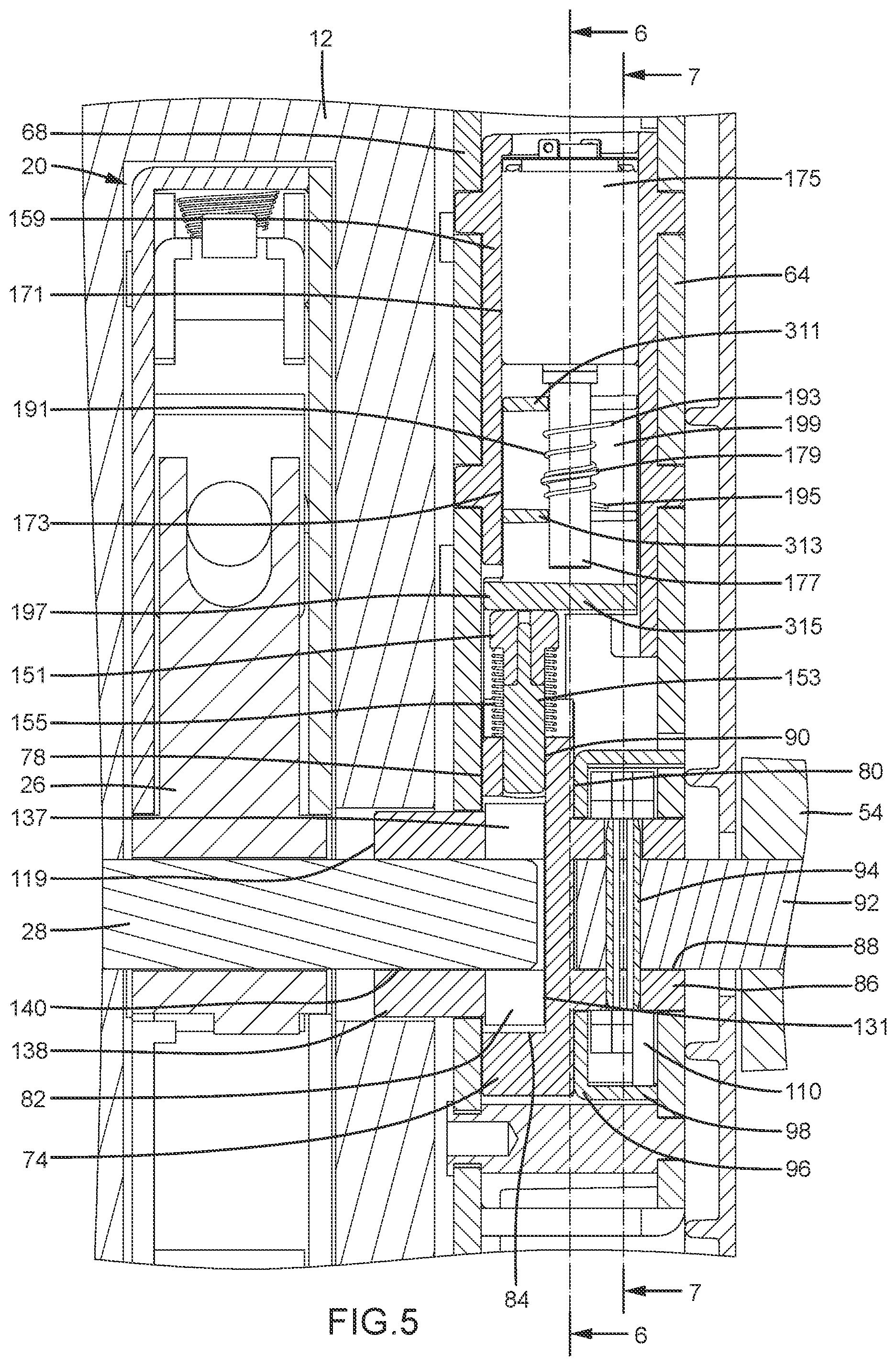Patent US11814876 Figure 5 – Lock device with a clutch