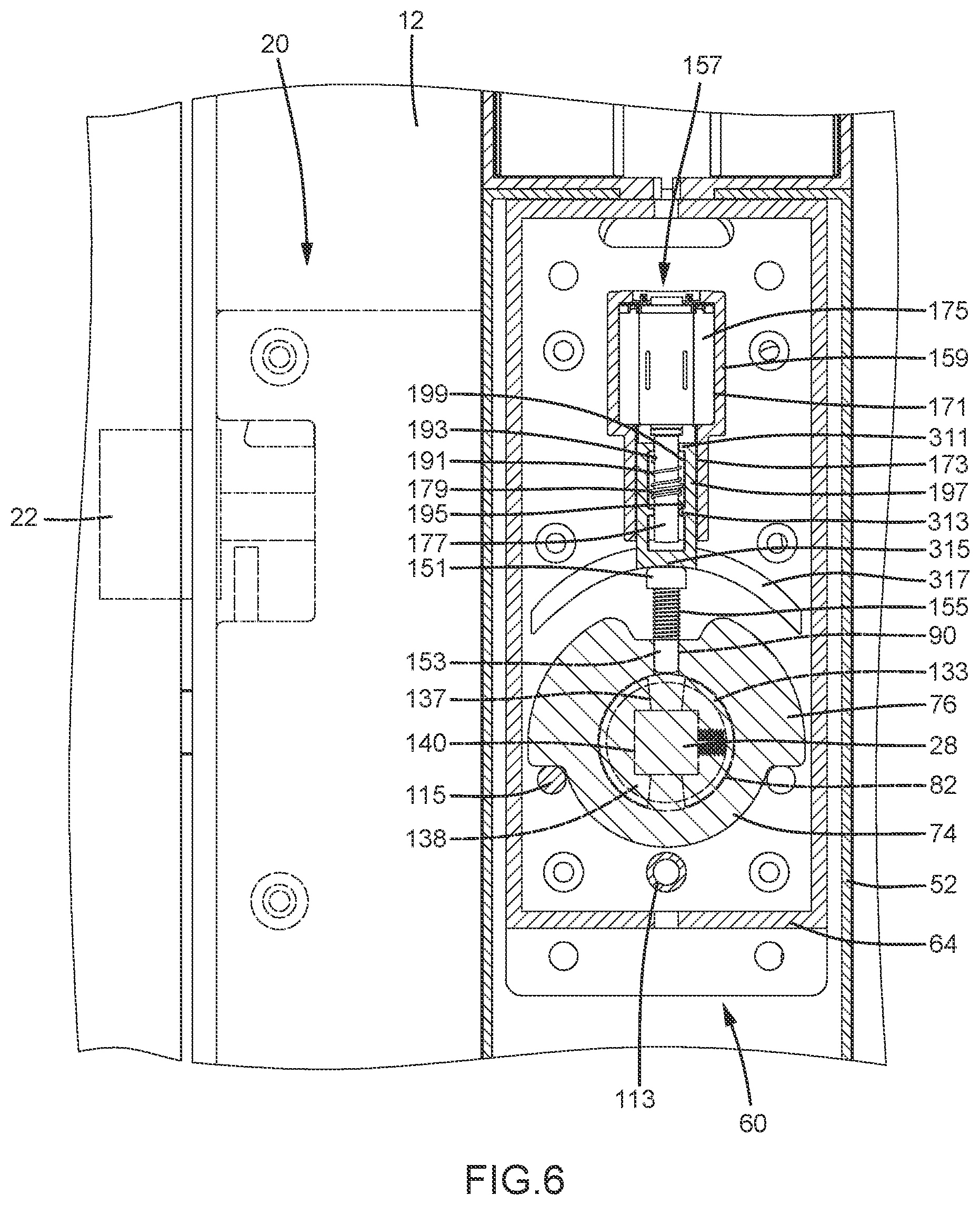 Patent US11814876 Figure 6 – Lock device with a clutch