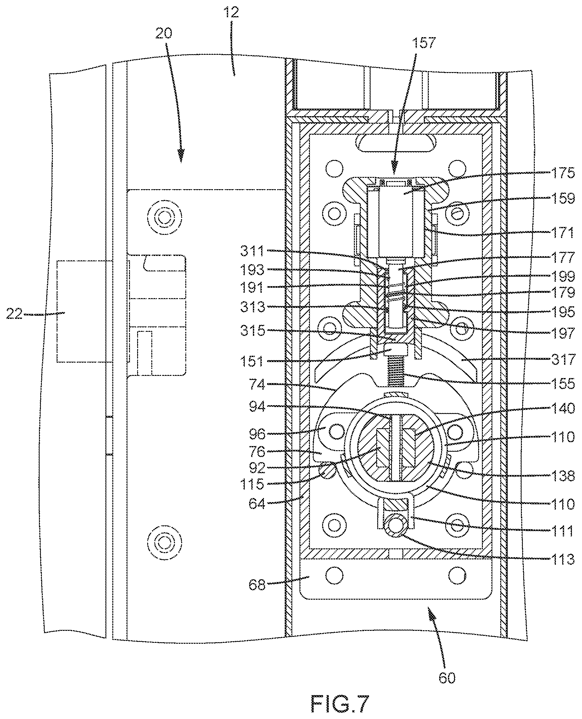Patent US11814876 Figure 8 – Lock device with a clutch