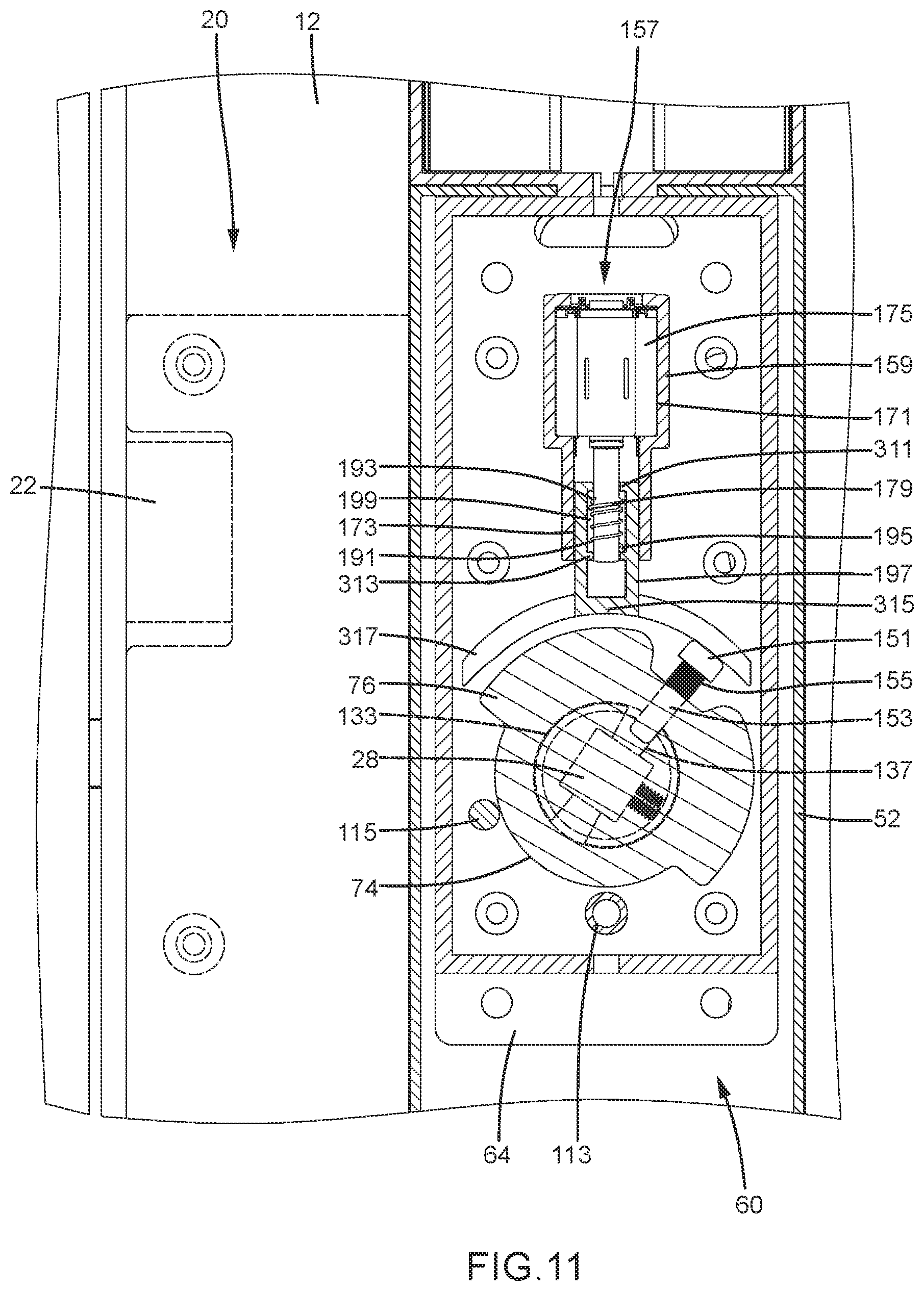 Patent US11814876 Figure 12 – Lock device with a clutch