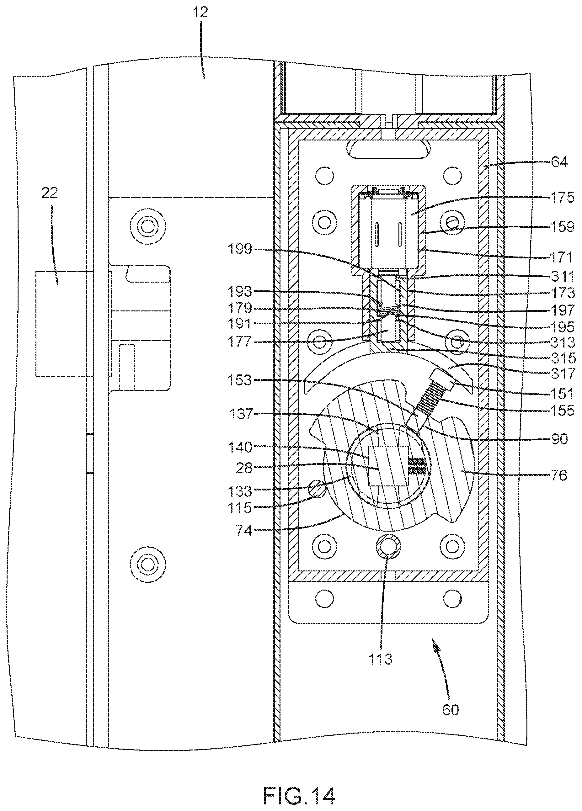 Patent US11814876 Figure 15 – Lock device with a clutch