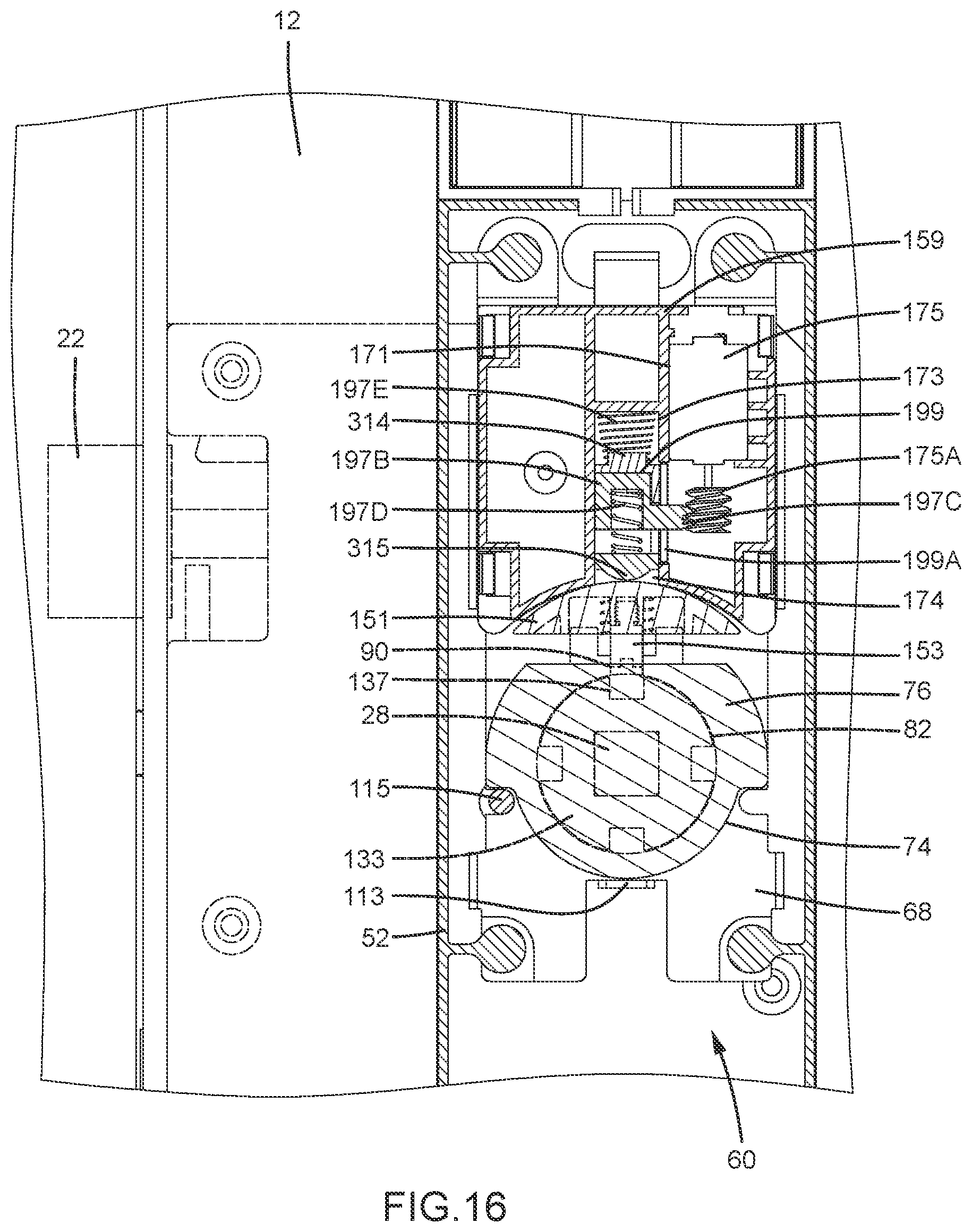 Patent US11814876 Figure 17 – Lock device with a clutch