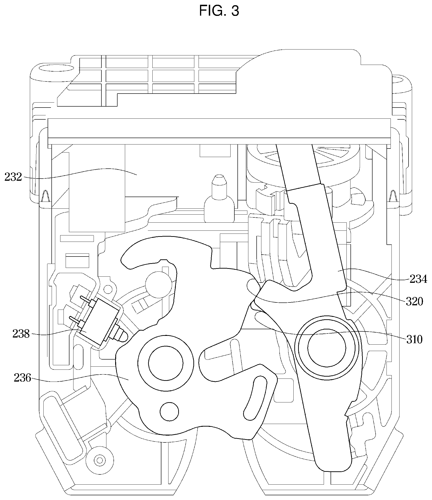 Patent US11814879 Figure 3 – Vehicle and vehicle tailgate locking device