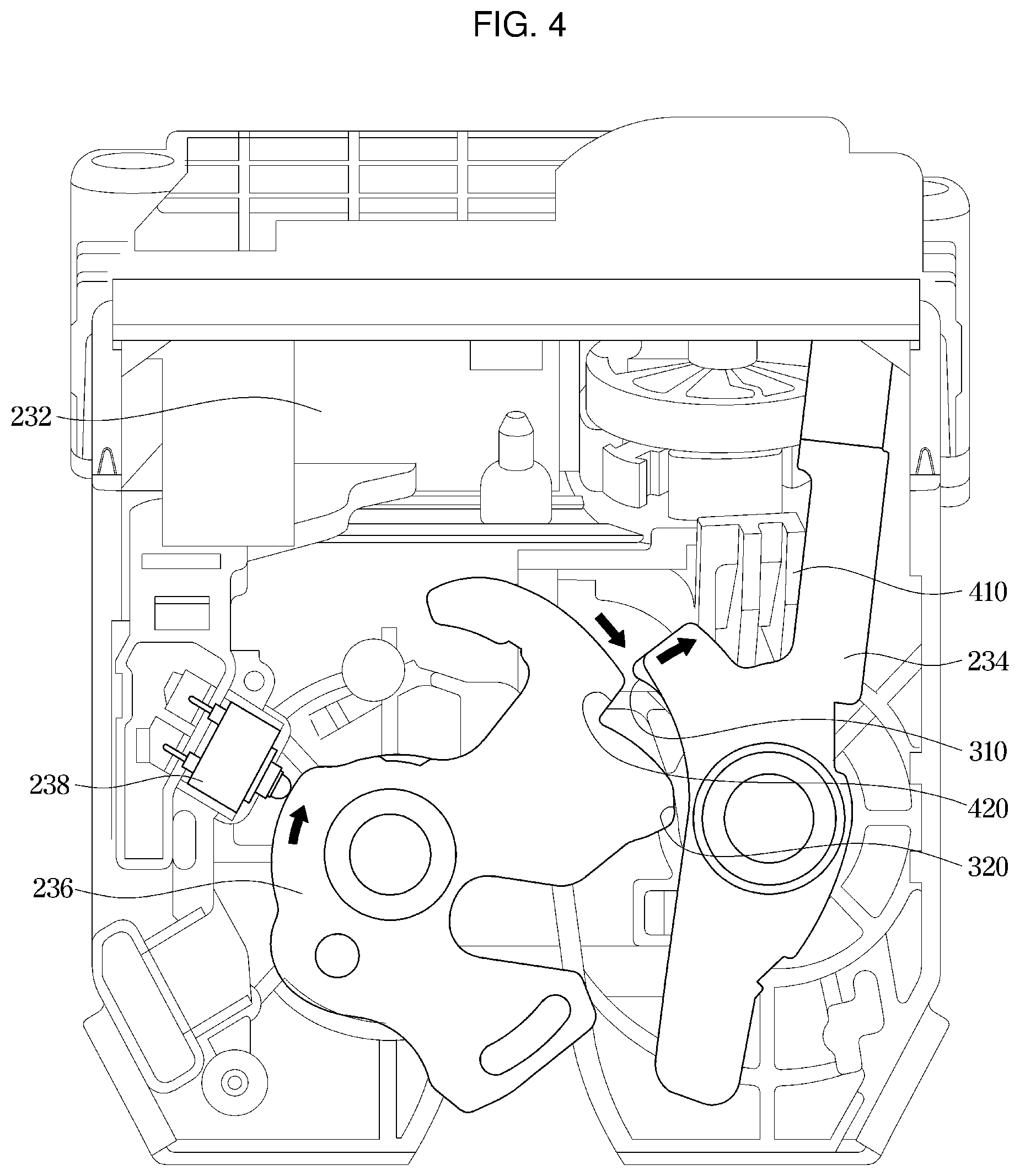 Patent US11814879 Figure 4 – Vehicle and vehicle tailgate locking device