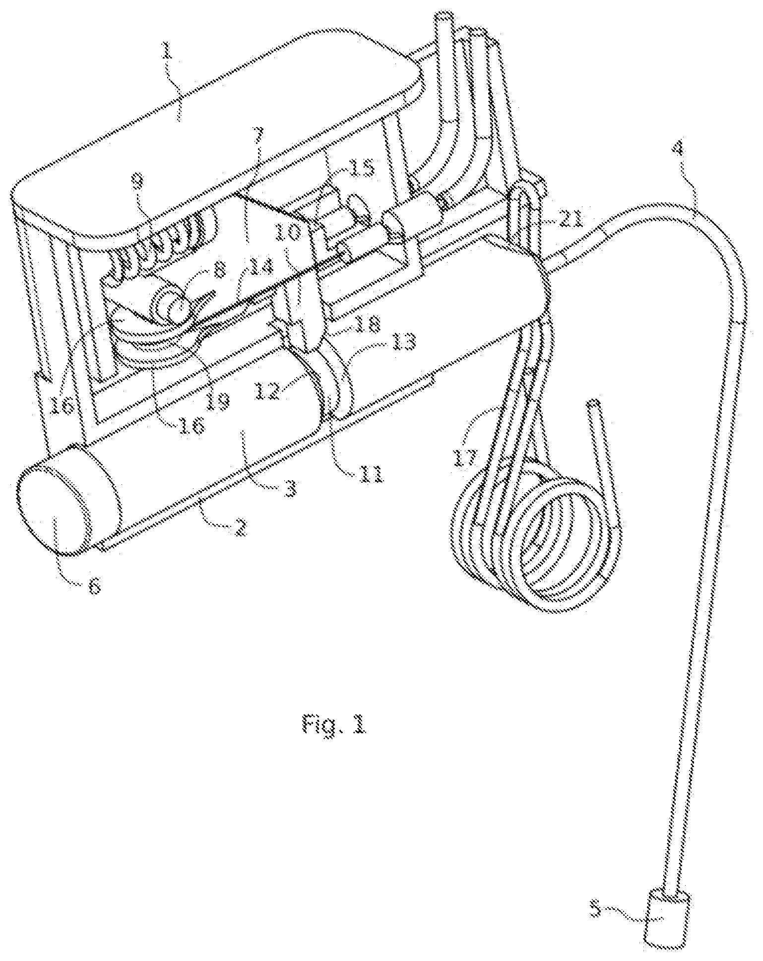 Patent US11814880 Figure 1 – Emergency access device for vehicle opening panel having a retention lever and a pull wire