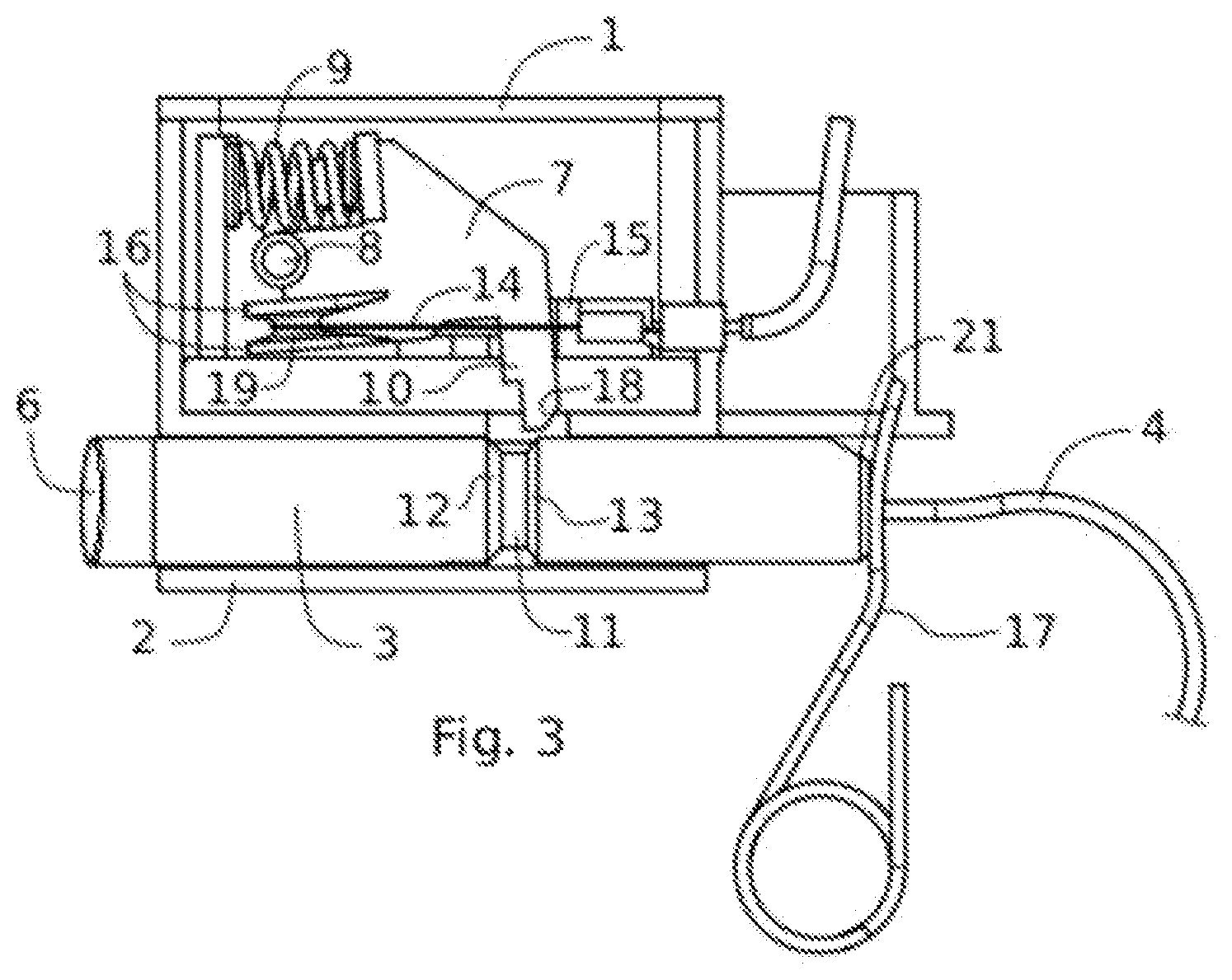 Patent US11814880 Figure 3 – Emergency access device for vehicle opening panel having a retention lever and a pull wire