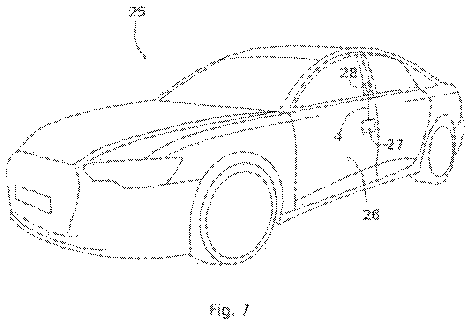 Patent US11814880 Figure 7 – Emergency access device for vehicle opening panel having a retention lever and a pull wire