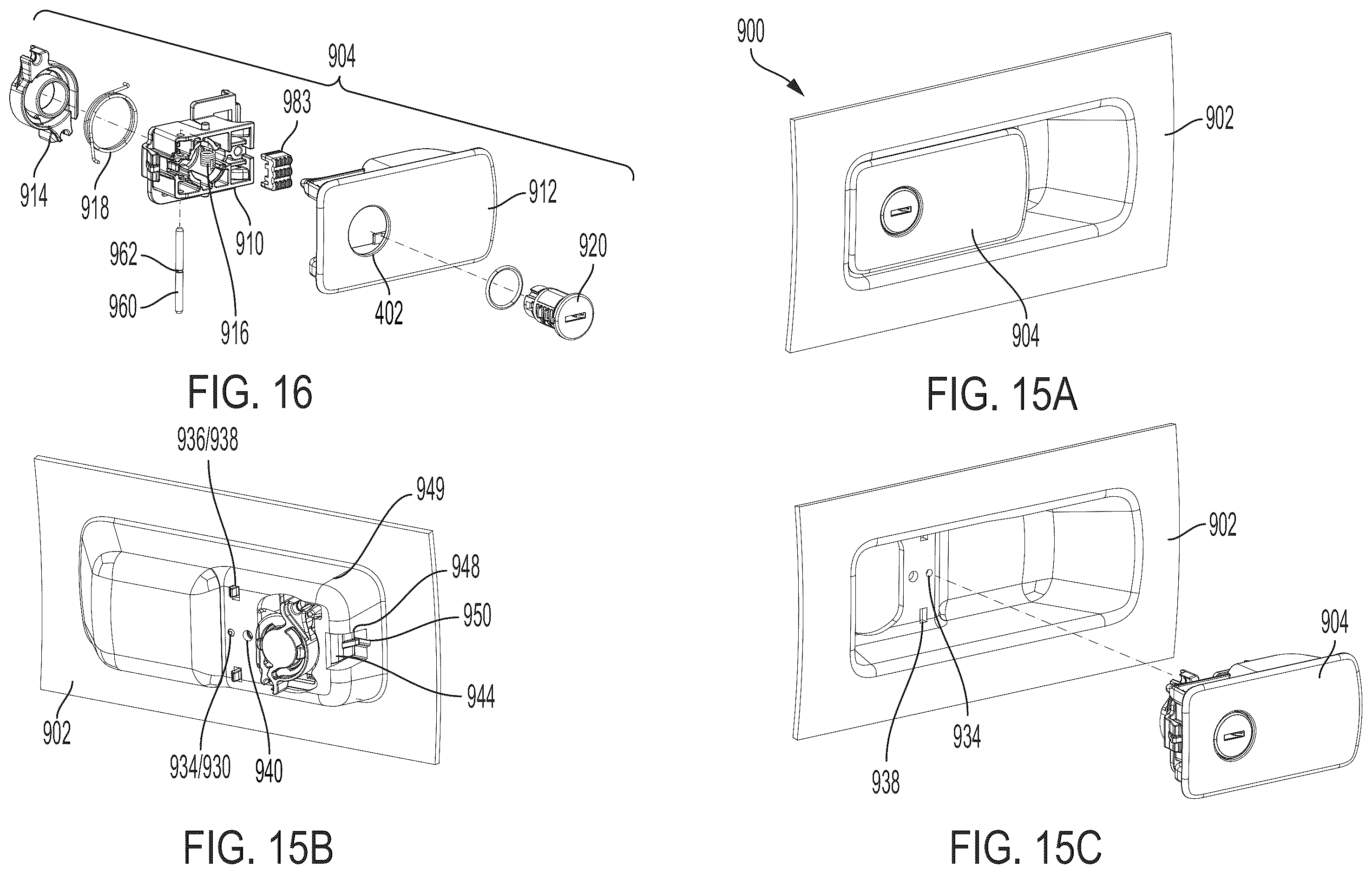 Patent US11814881 Figure 13 – Vehicle glove box latch