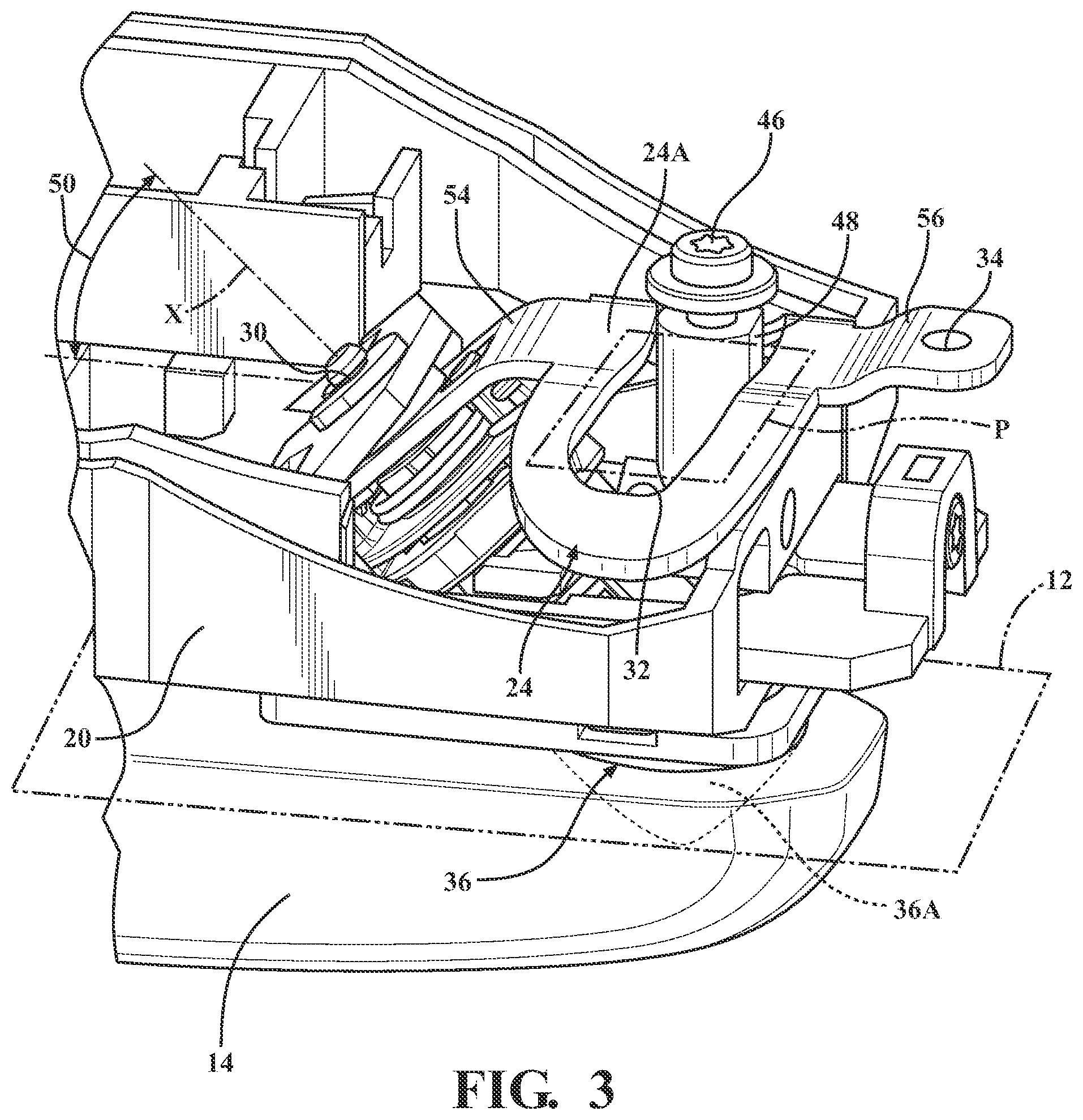 Patent US11814883 Figure 3 – Anti-theft pass-through pawl for an access door