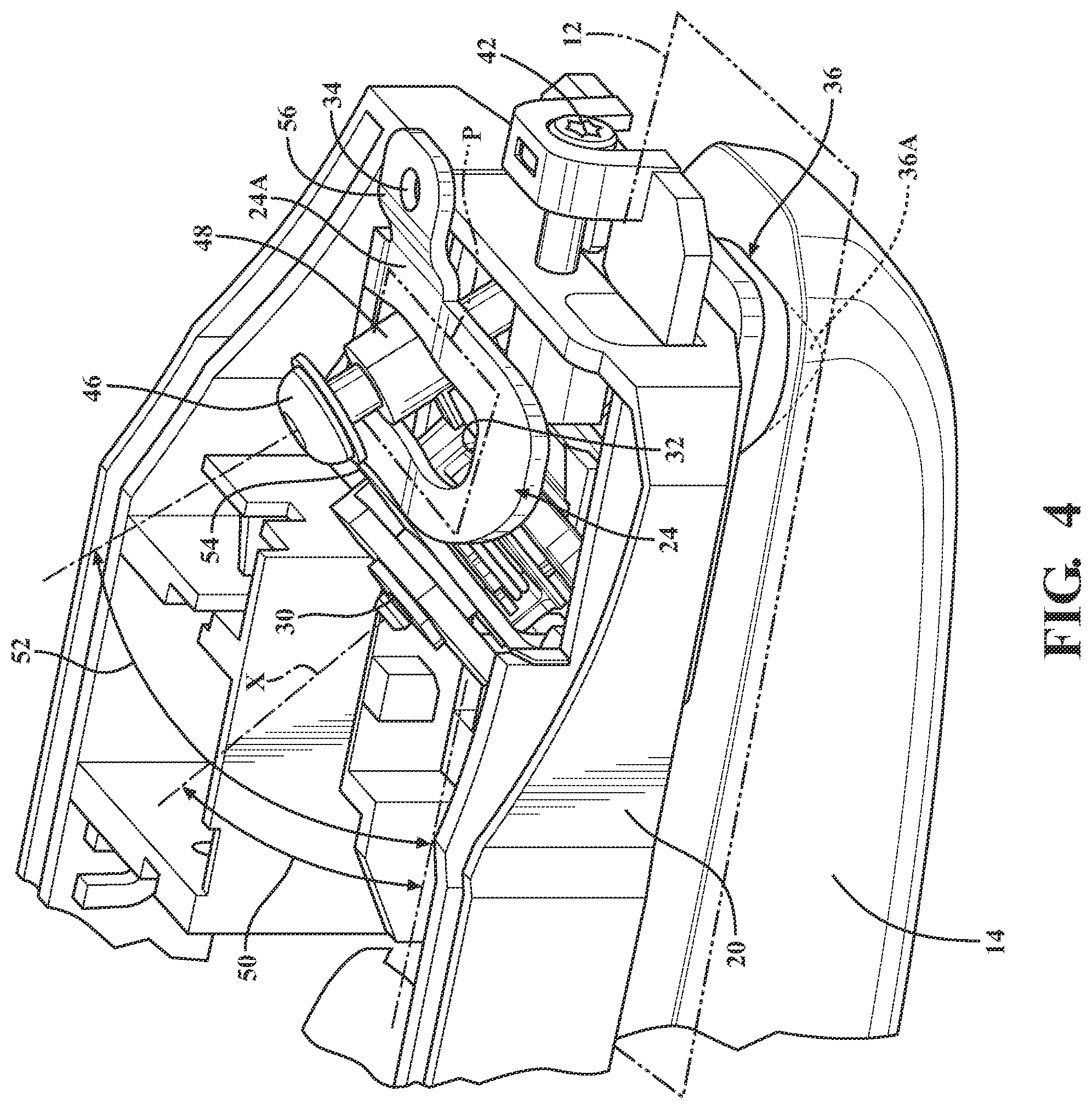 Patent US11814883 Figure 4 – Anti-theft pass-through pawl for an access door