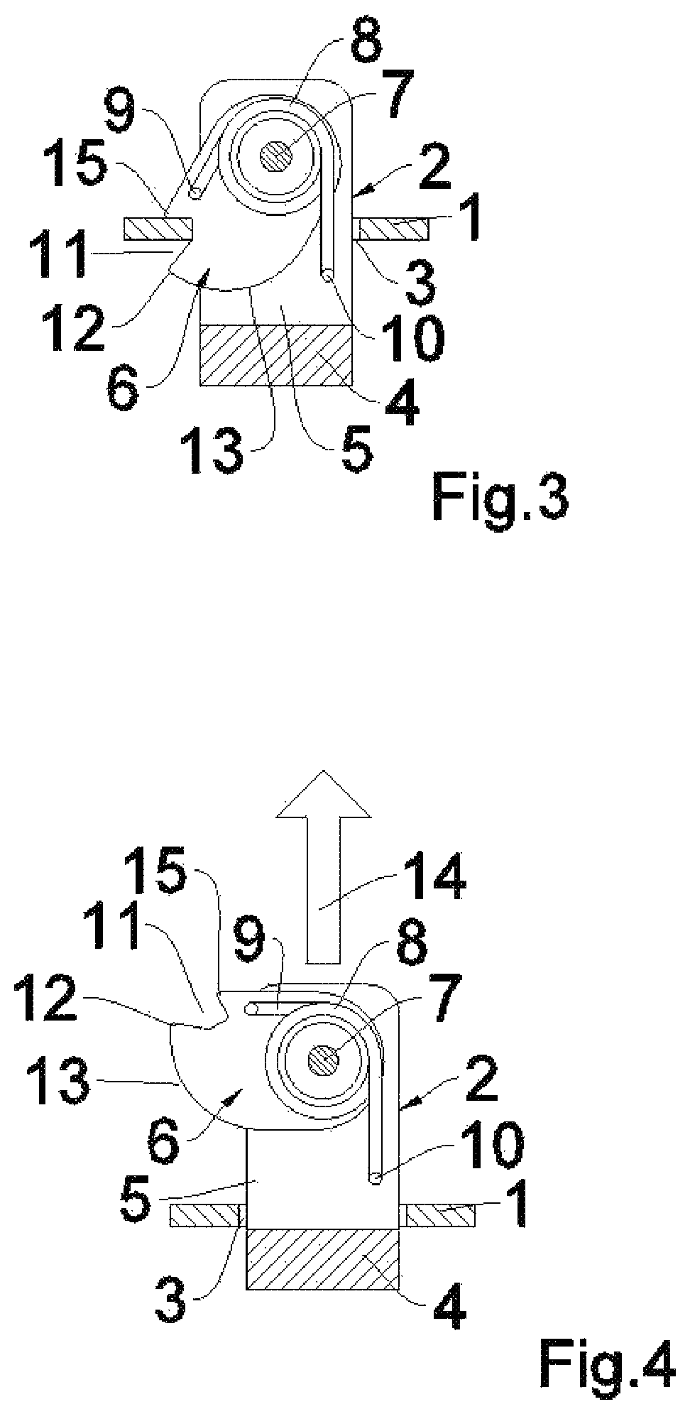 Patent US11814885 Figure 2 – Closure device, preferably for closing a sealing flap of an opening