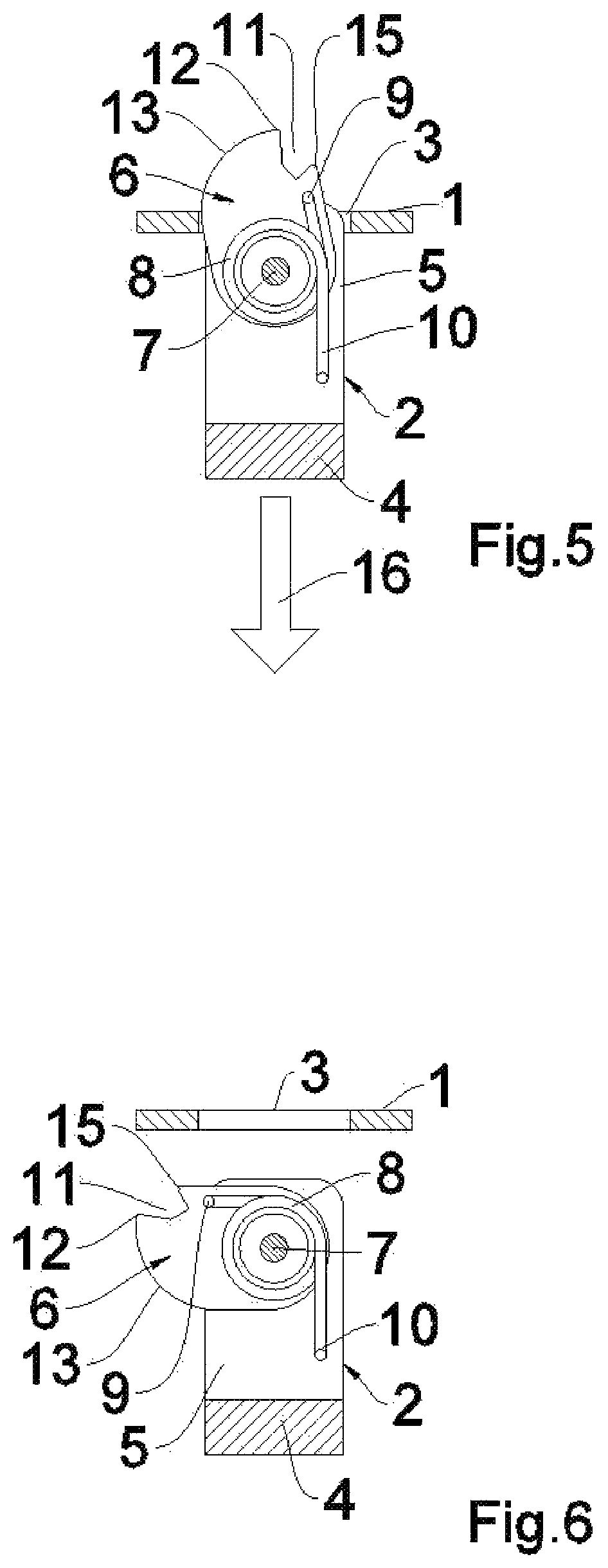 Patent US11814885 Figure 3 – Closure device, preferably for closing a sealing flap of an opening