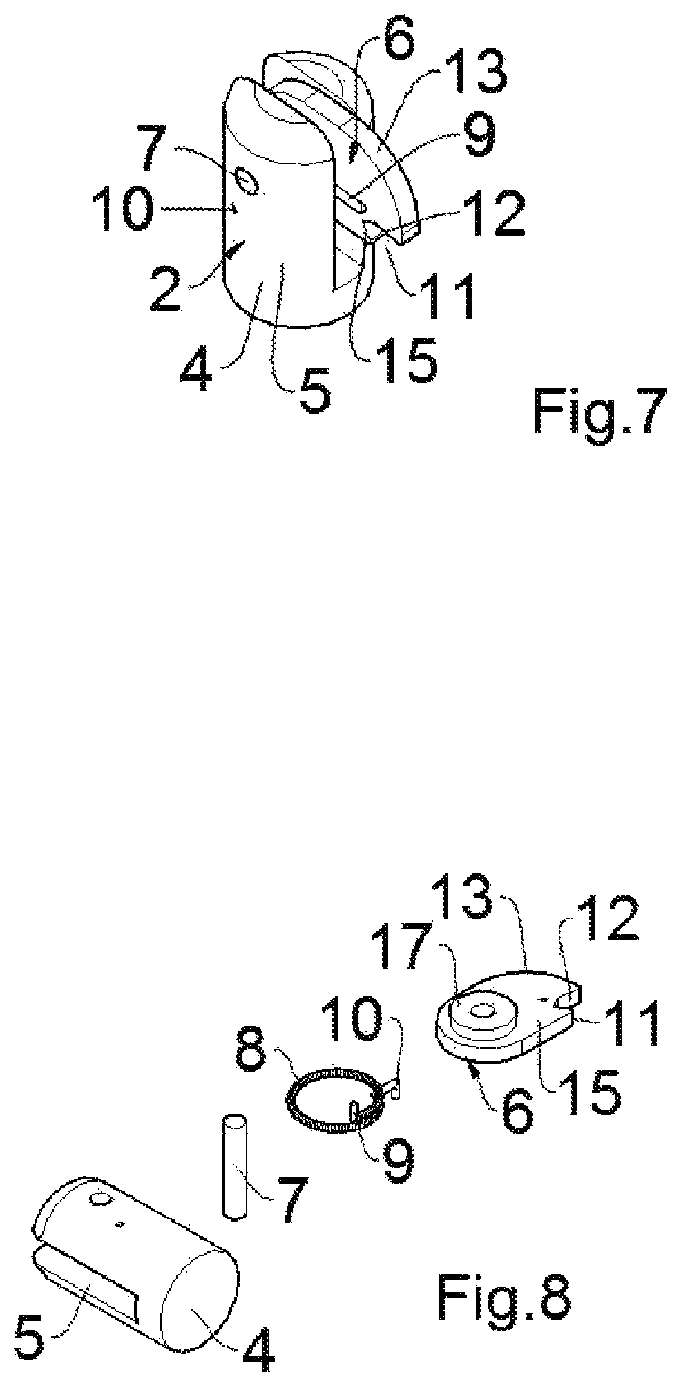 Patent US11814885 Figure 4 – Closure device, preferably for closing a sealing flap of an opening
