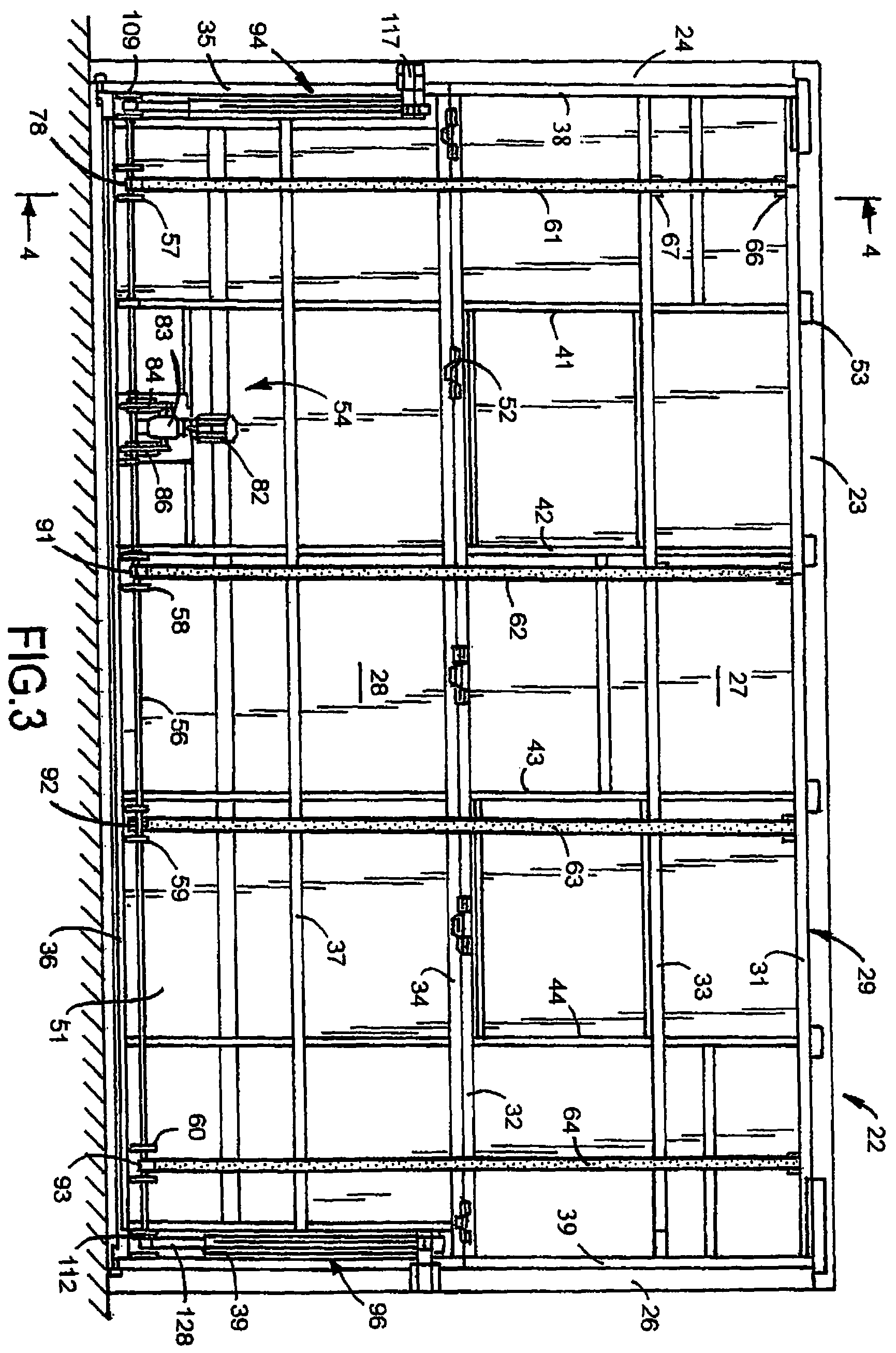 Patent US11814886 Figure 2 – Bi-fold door latch assembly